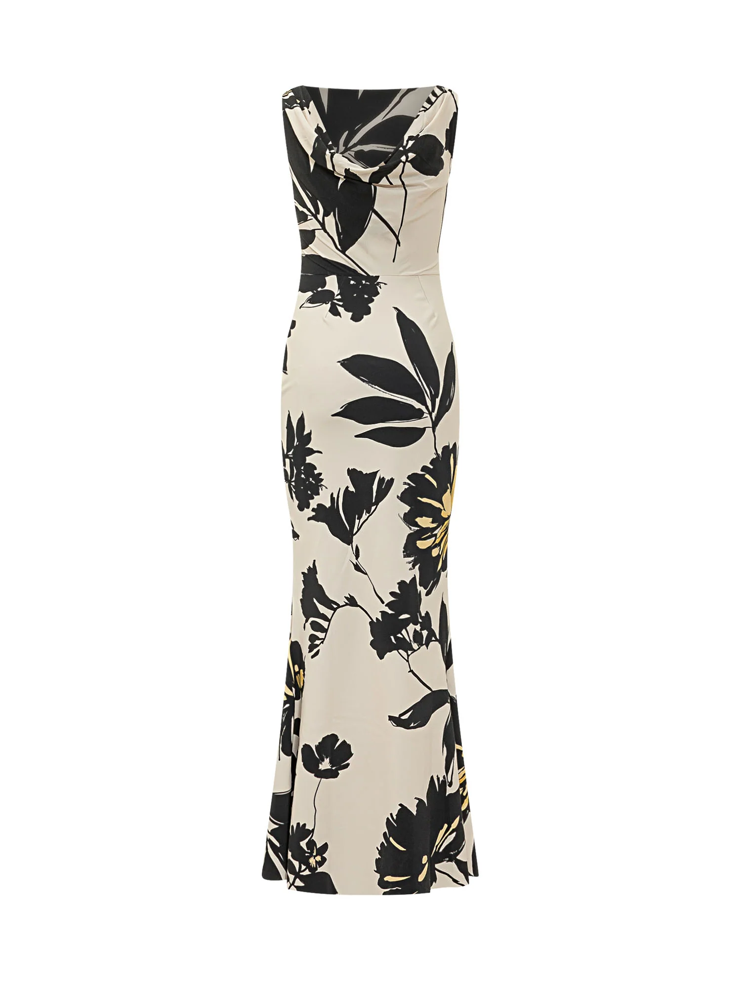 Chiara Boni Elegant Ajour Long Dress with Draped Neckline - Image 2