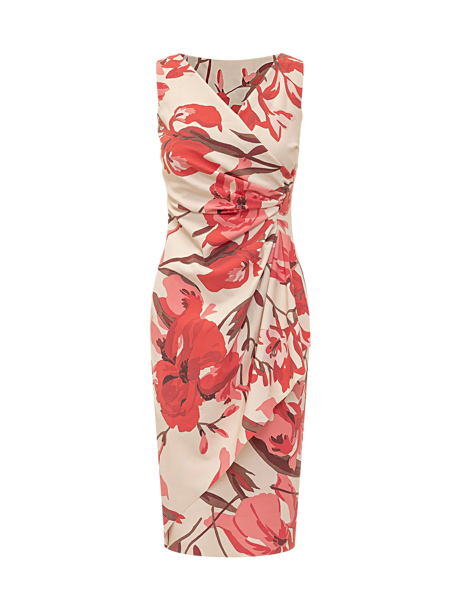 Chiara Boni Mini Floral Print Suit with Elegant Draping