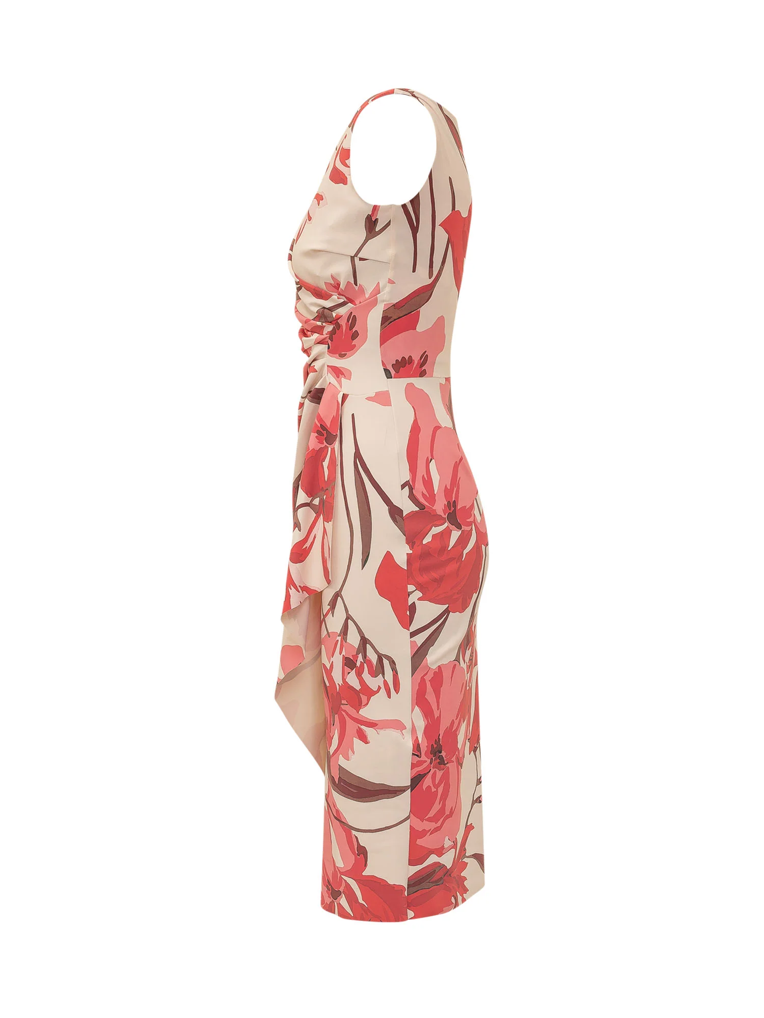 Chiara Boni Mini Floral Print Suit with Elegant Draping - Image 3
