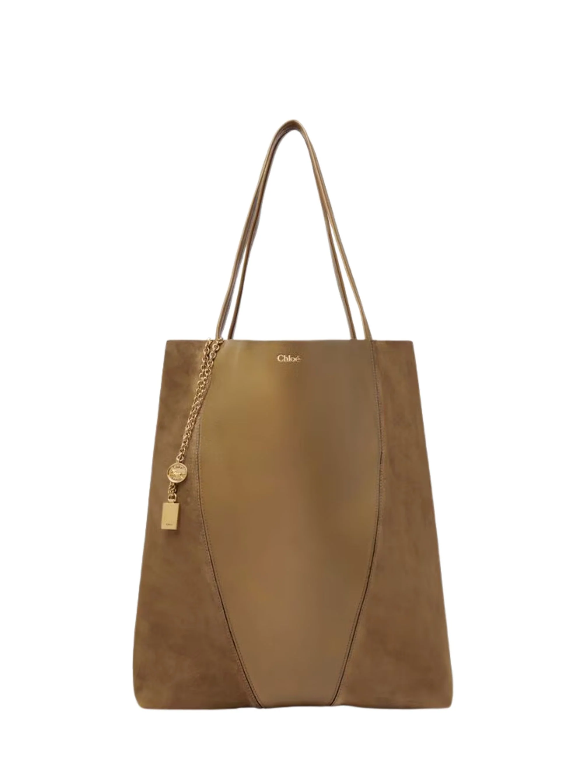 Chloé Chloè Large Spin Tote Bag in Grained & Suede Buffalo Leather