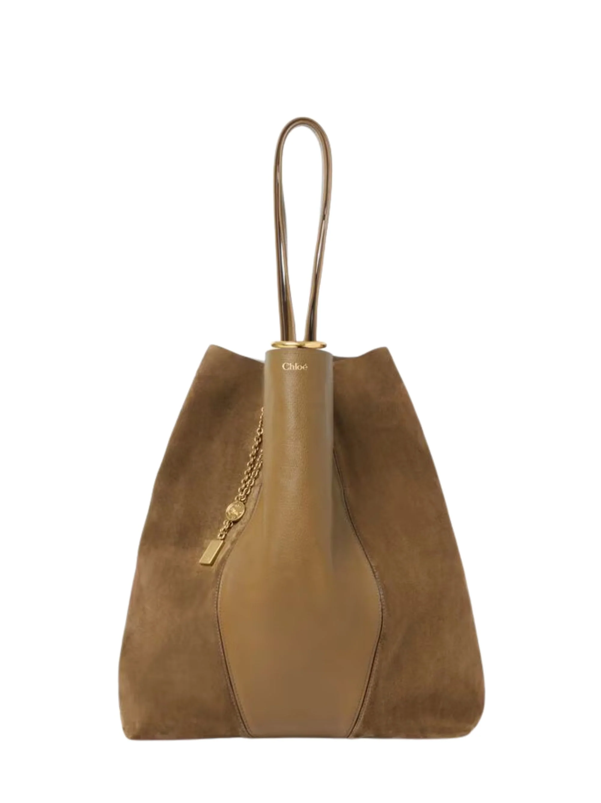 Chloé Chloè Large Spin Tote Bag in Grained & Suede Buffalo Leather - Image 4