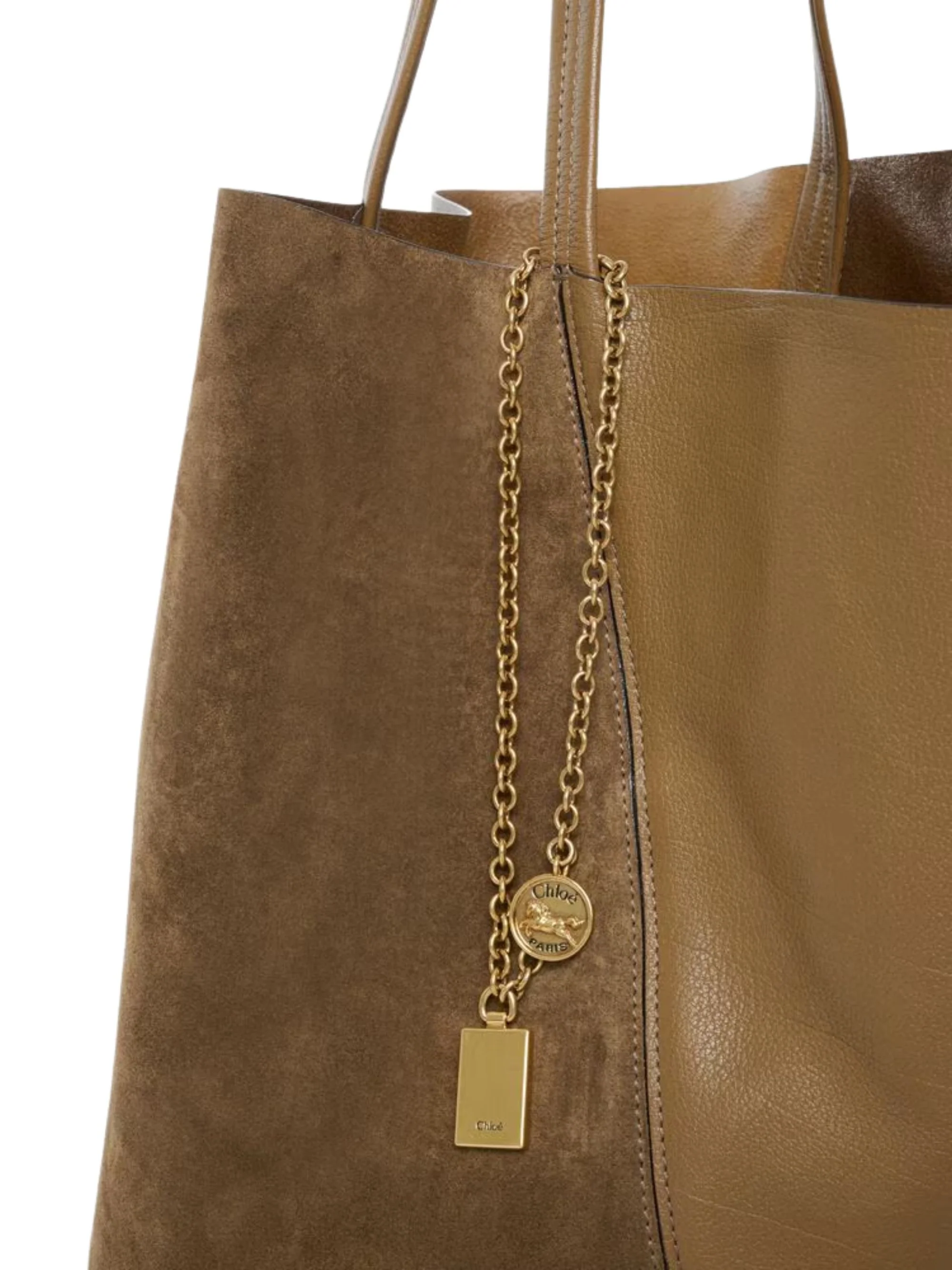 Chloé Chloè Large Spin Tote Bag in Grained & Suede Buffalo Leather - Image 5