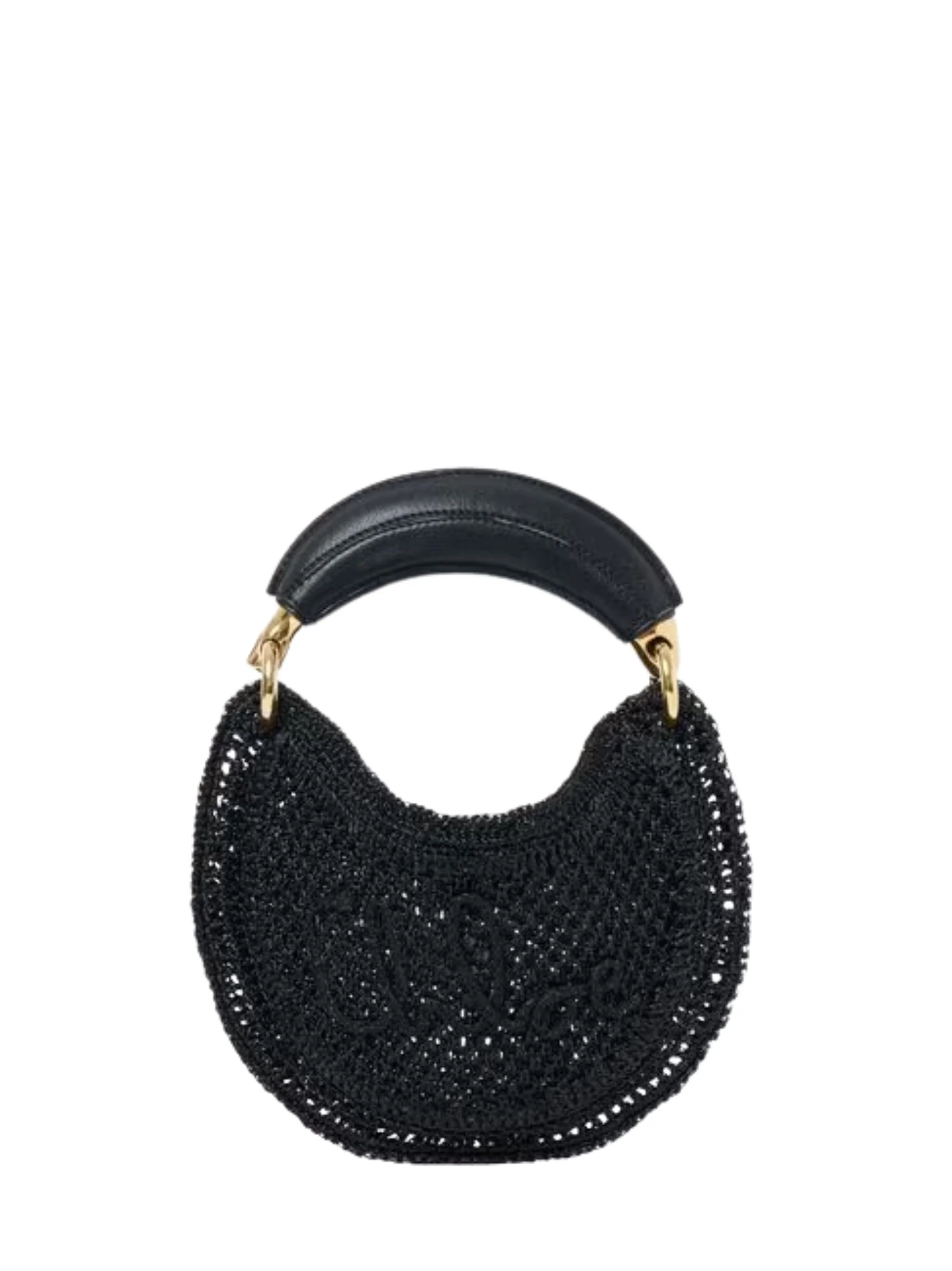 Chloé Chloè Summer Banana Mini Hobo Bag in Metallic Crochet