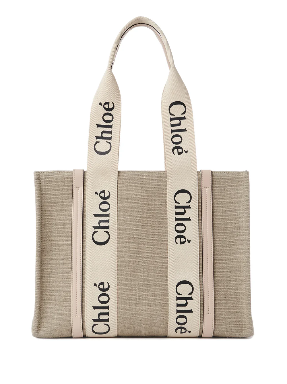 Chloé Elegant Linen Tote Bag - 26 cm Height, 37 cm Length