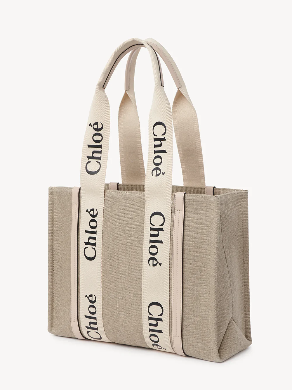 Chloé Elegant Linen Tote Bag - 26 cm Height, 37 cm Length - Image 3