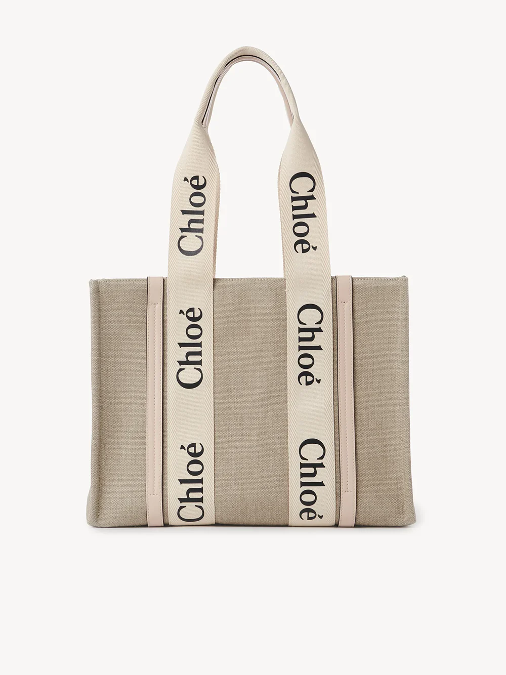 Chloé Elegant Linen Tote Bag - 26 cm Height, 37 cm Length - Image 4