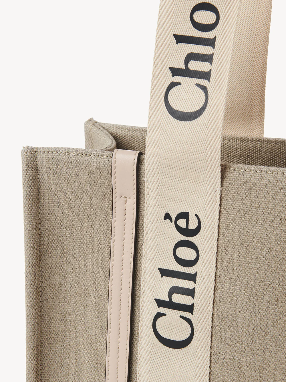 Chloé Elegant Linen Tote Bag - 26 cm Height, 37 cm Length - Image 6