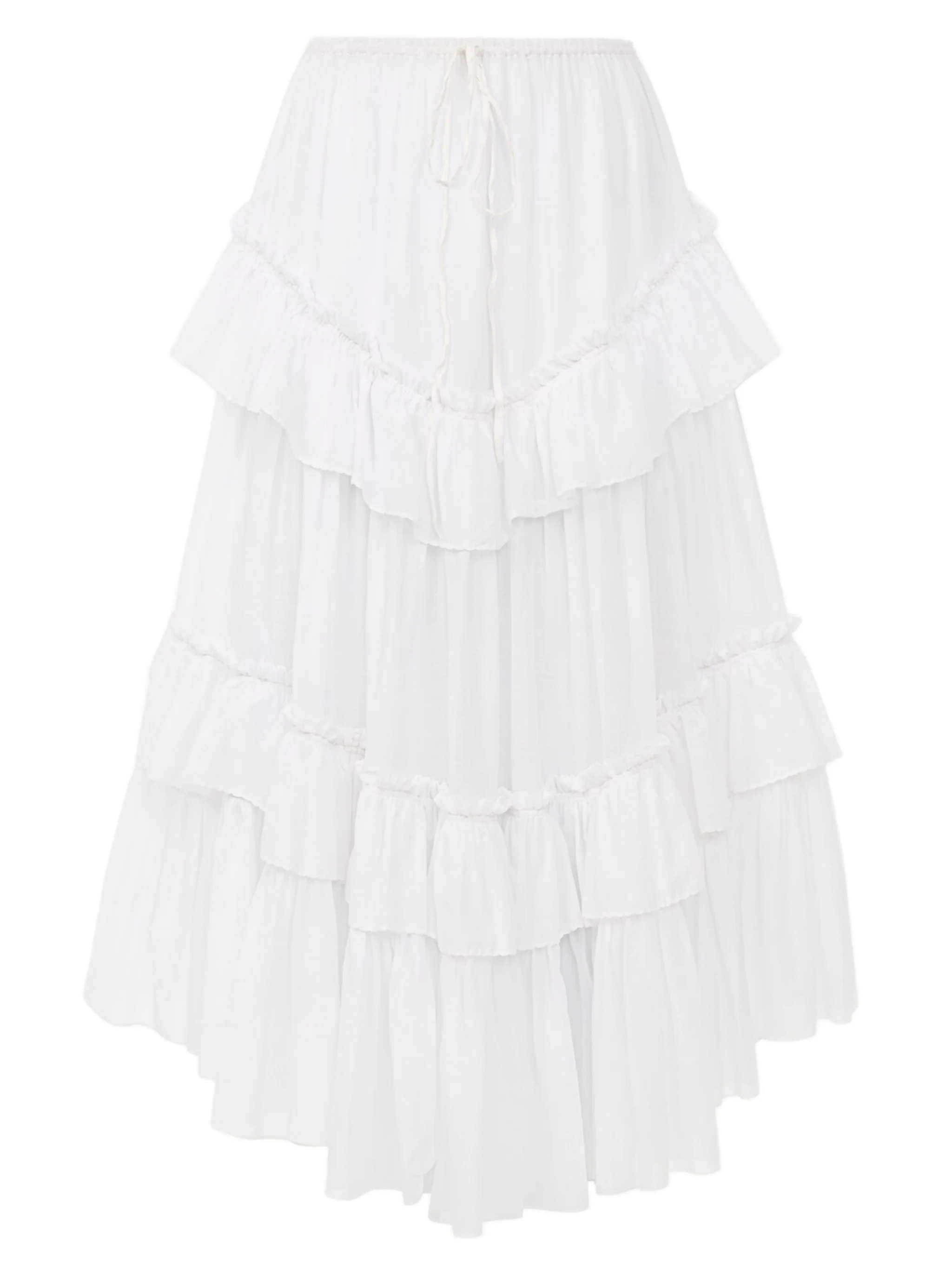 Chloé Fluid Tiered Mini Skirt with Drawstring Waist - Size 38