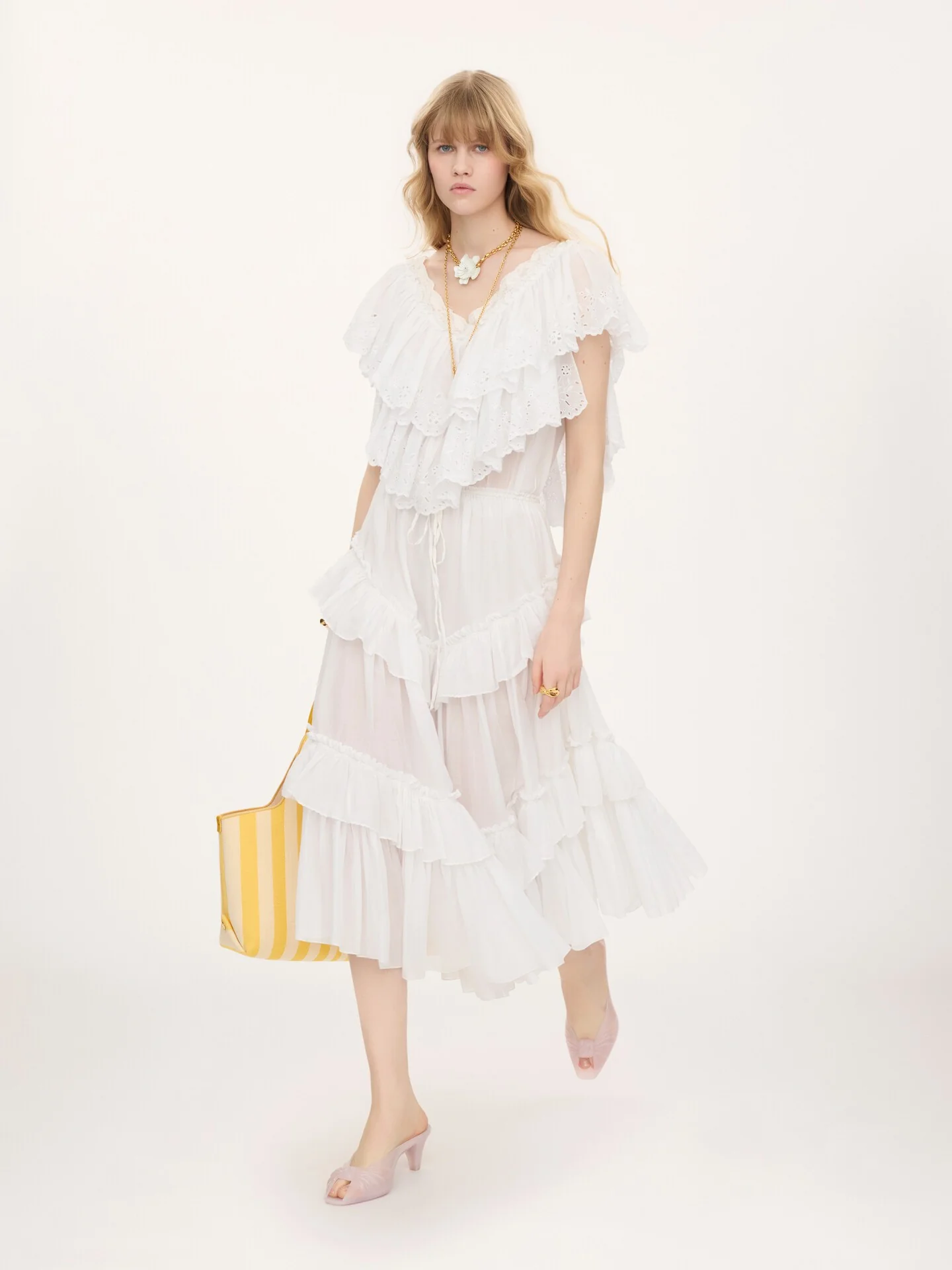 Chloé Fluid Tiered Mini Skirt with Drawstring Waist - Size 38 - Image 2