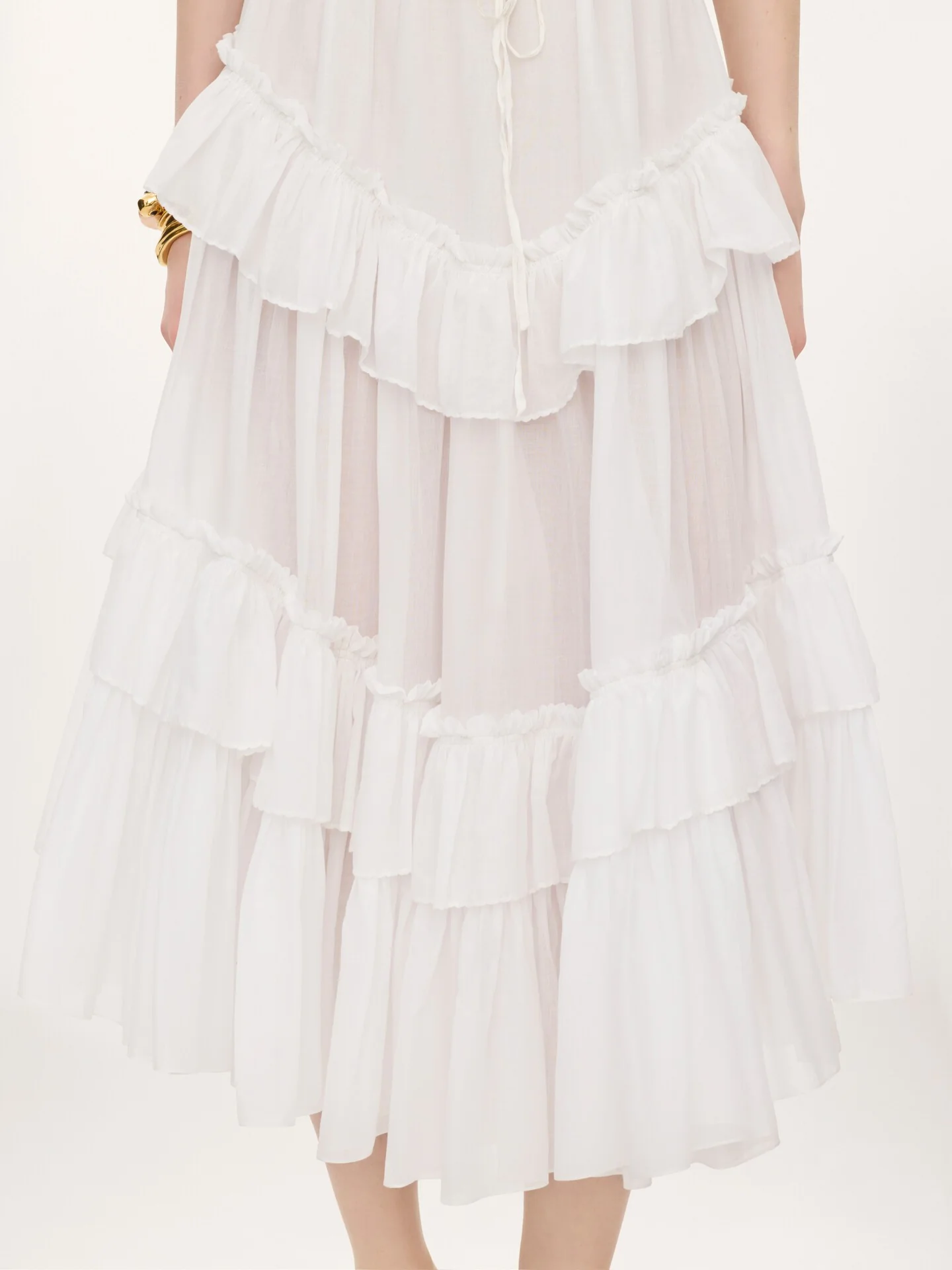 Chloé Fluid Tiered Mini Skirt with Drawstring Waist - Size 38 - Image 5