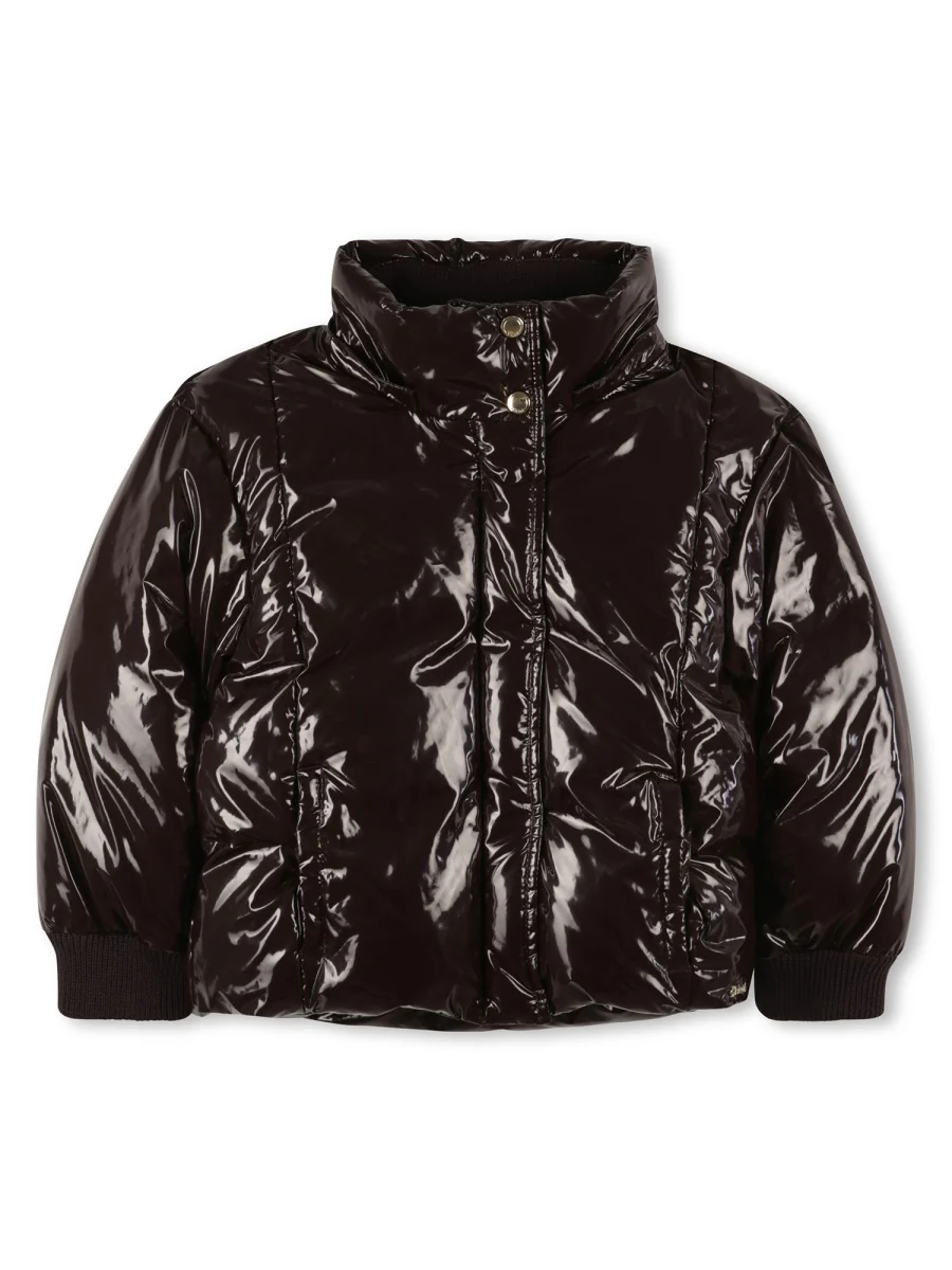 CHLOÉ Kids Shiny Puffer Jacket - Image 3