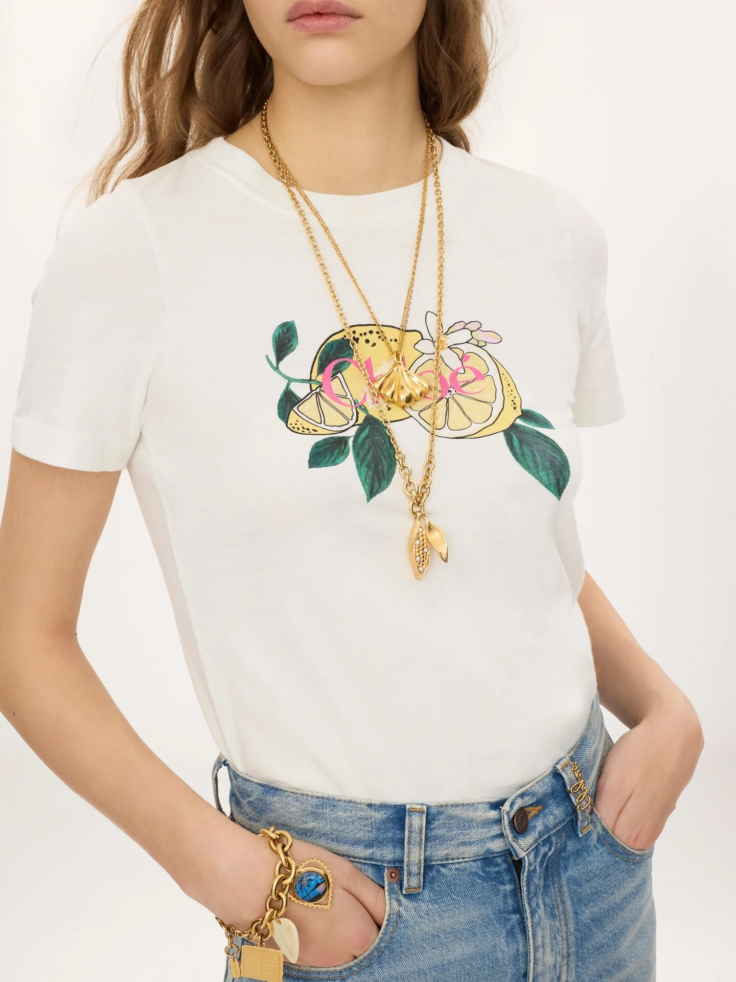 Chloé Lemon Print Short Sleeve Top - Size S - Image 5