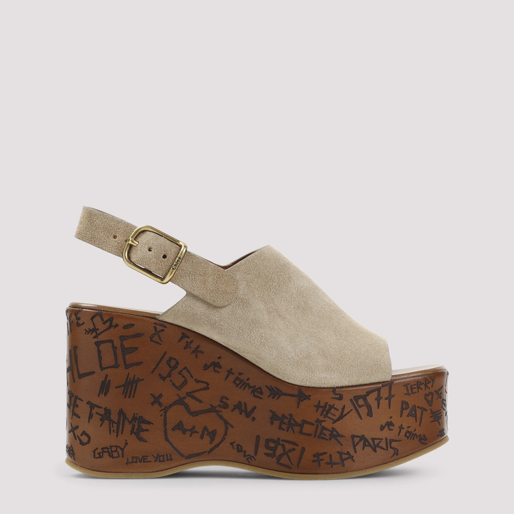 Chloe Maxime Wedges Sandals - 8cm Heel Height - Image 3
