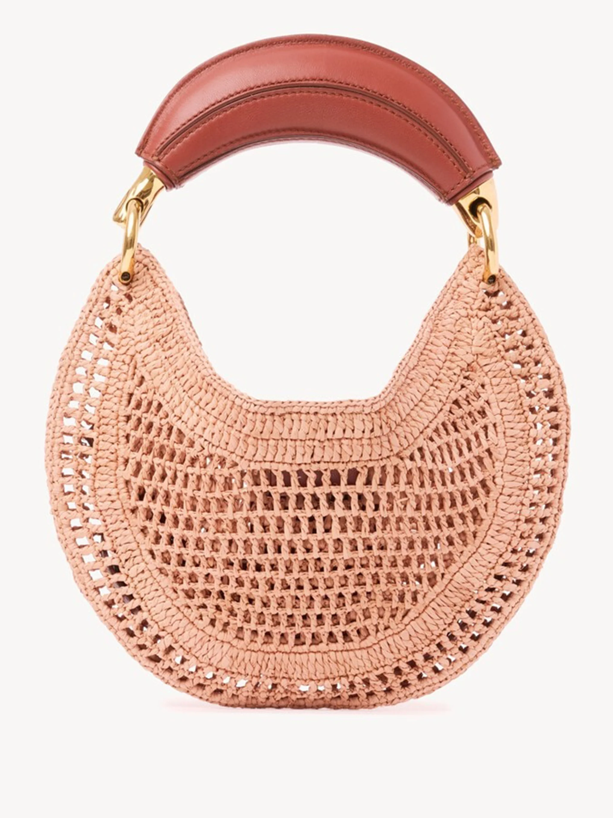 CHLOÉ Mini Summer Banana Hobo Bag with Strap in Raffia - Image 4