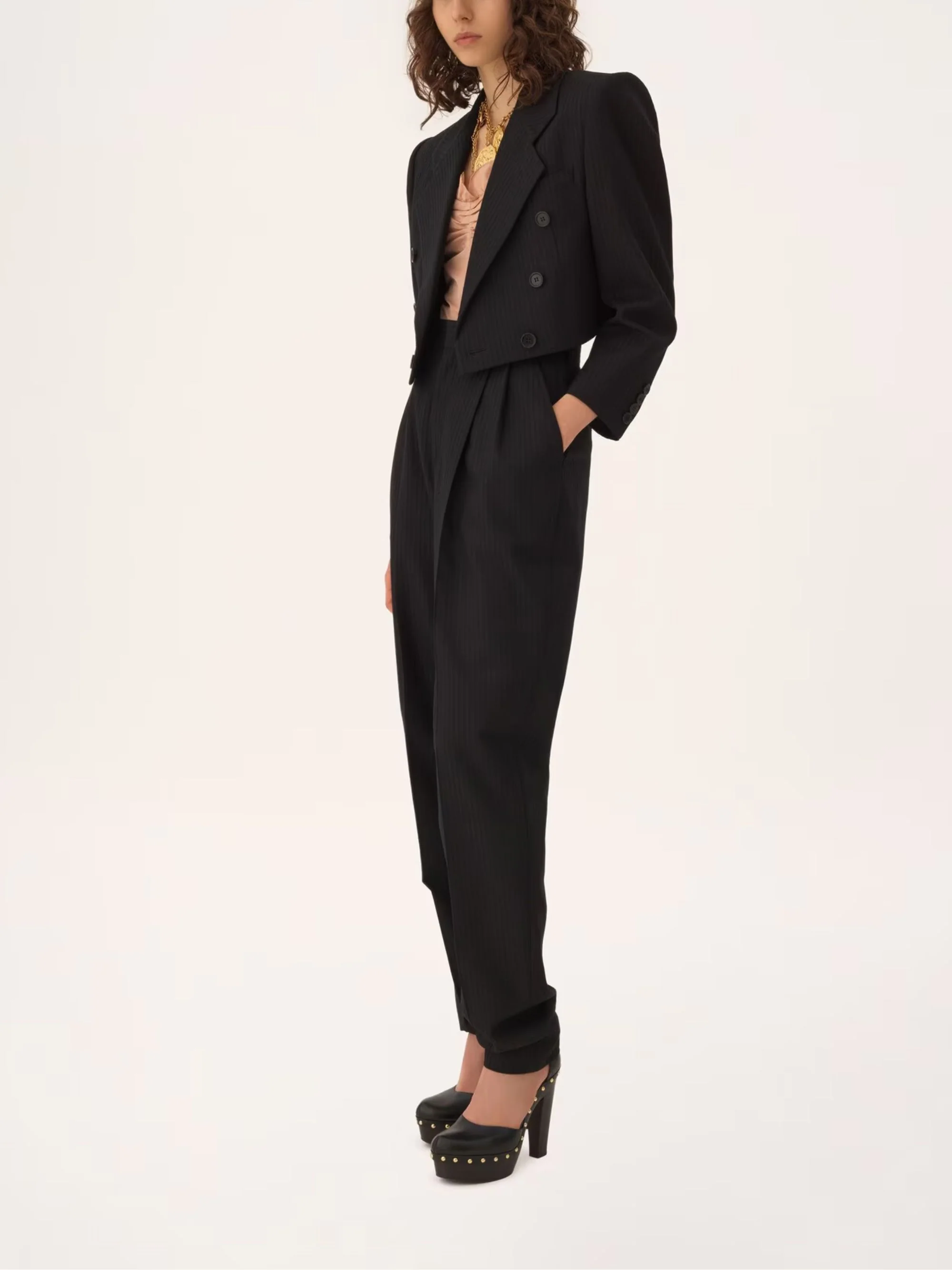 Chloé Mini Tailored Dancer Jacket with Decorative Chest Pocket - Image 2