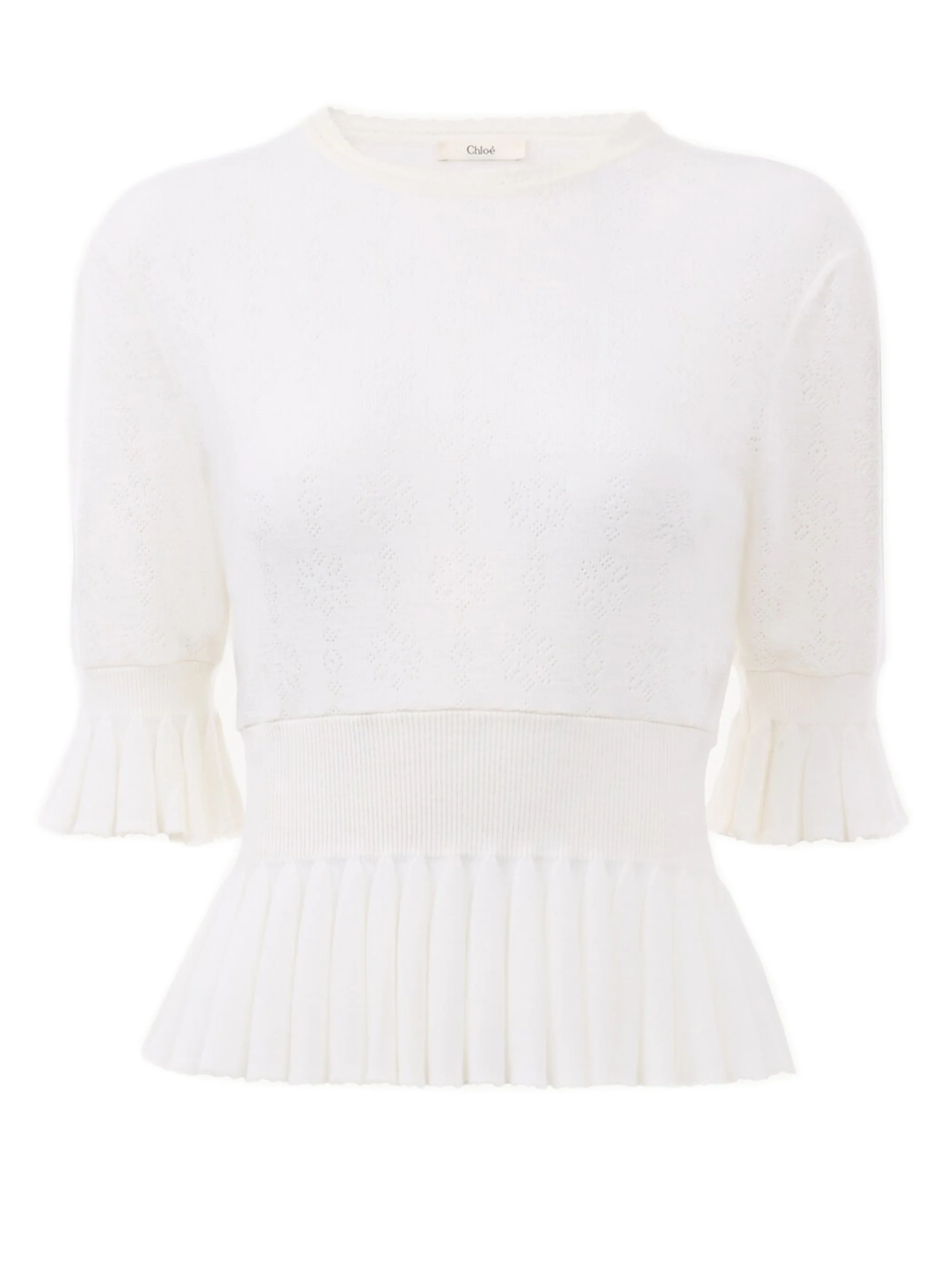 Chloé Ruffled Hem Knit Sweater - Size S