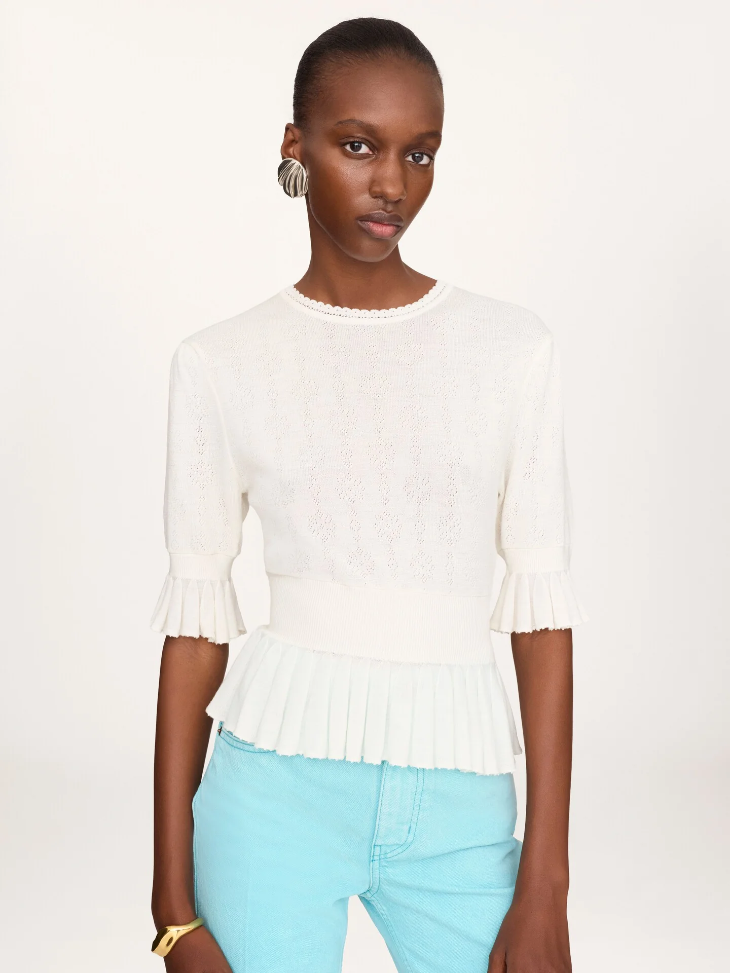 Chloé Ruffled Hem Knit Sweater - Size S - Image 3