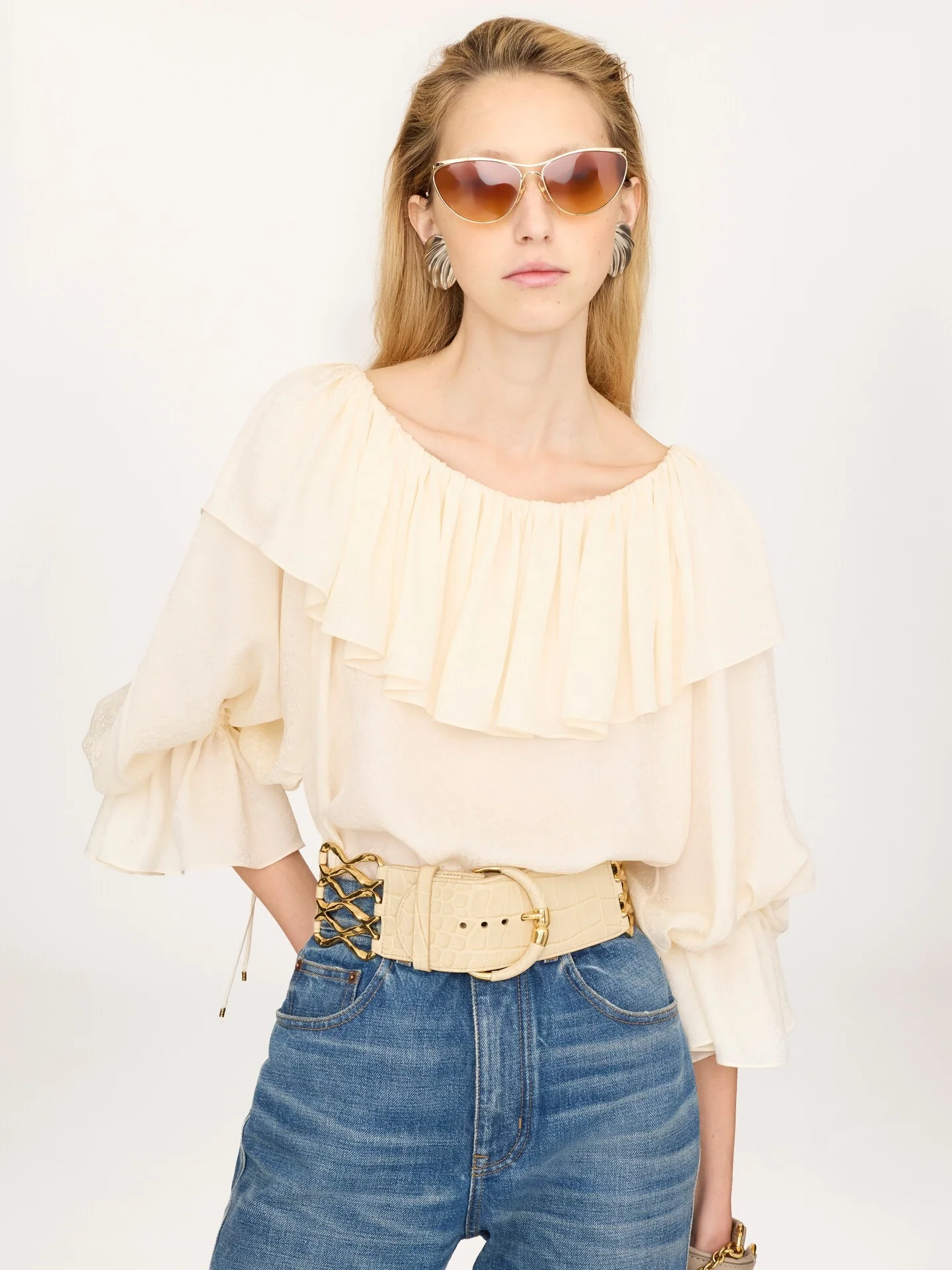 Chloé Silk Ruffled Top Size 36 - Image 3