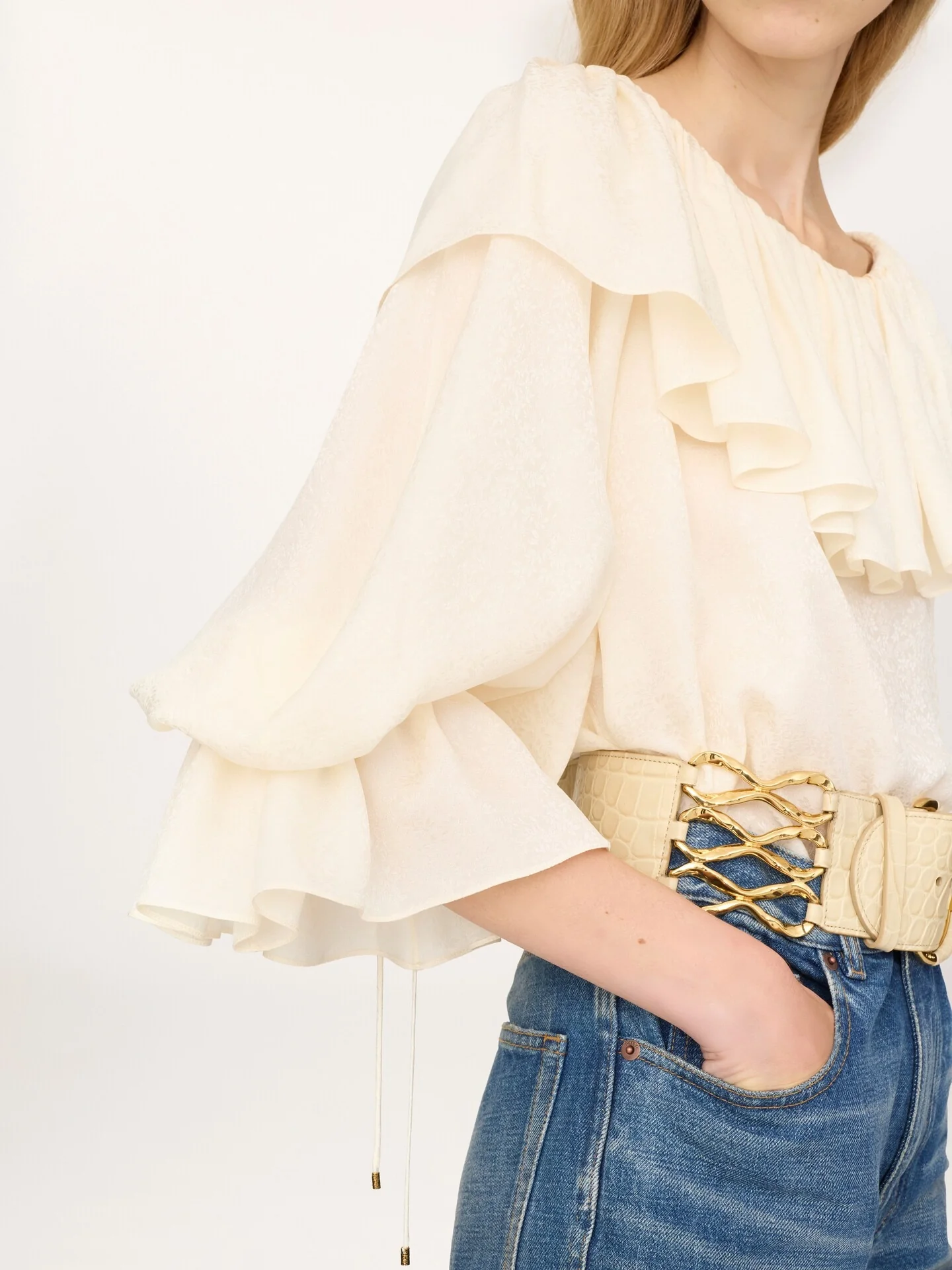 Chloé Silk Ruffled Top Size 36 - Image 4