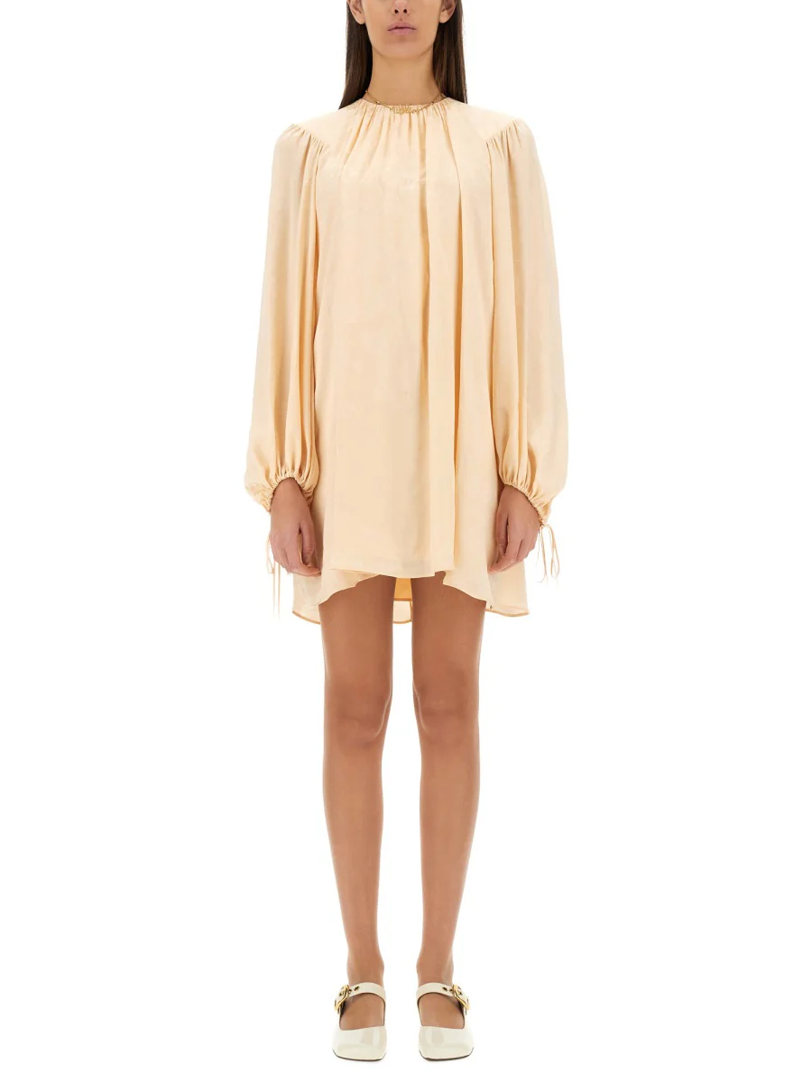 CHLOÉ Silk Shirred Mini Dress - Image 5