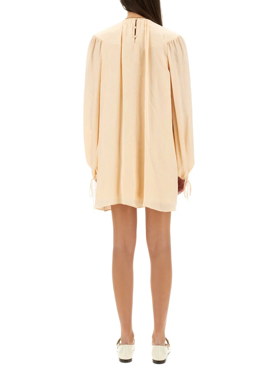 CHLOÉ Silk Shirred Mini Dress - Image 7