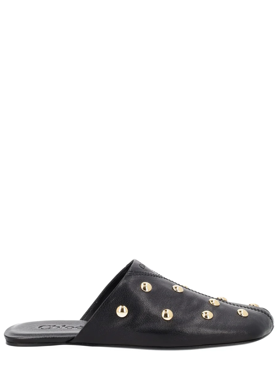 CHLOÉ Susanna Buckle-details Studded Flat Pumps
