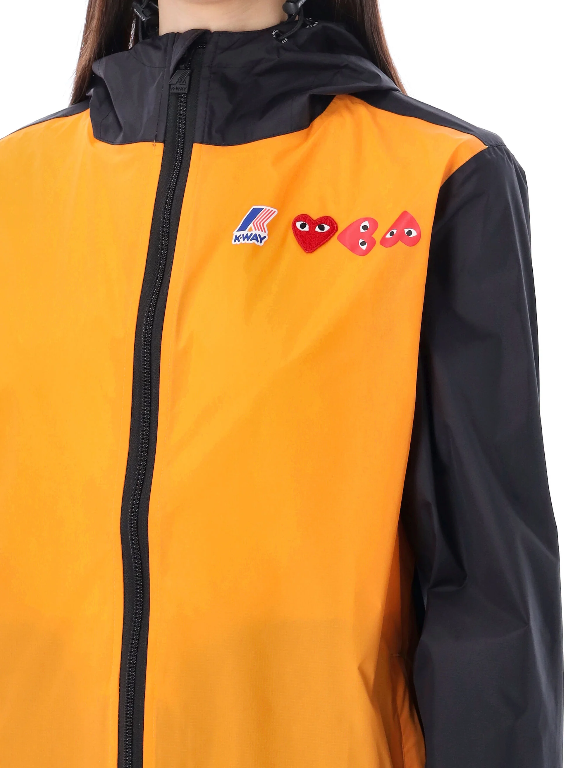 Comme Des Garcons Play Bicolor Waterproof Zip Jacket with Hood - Sizes S and L - Image 3