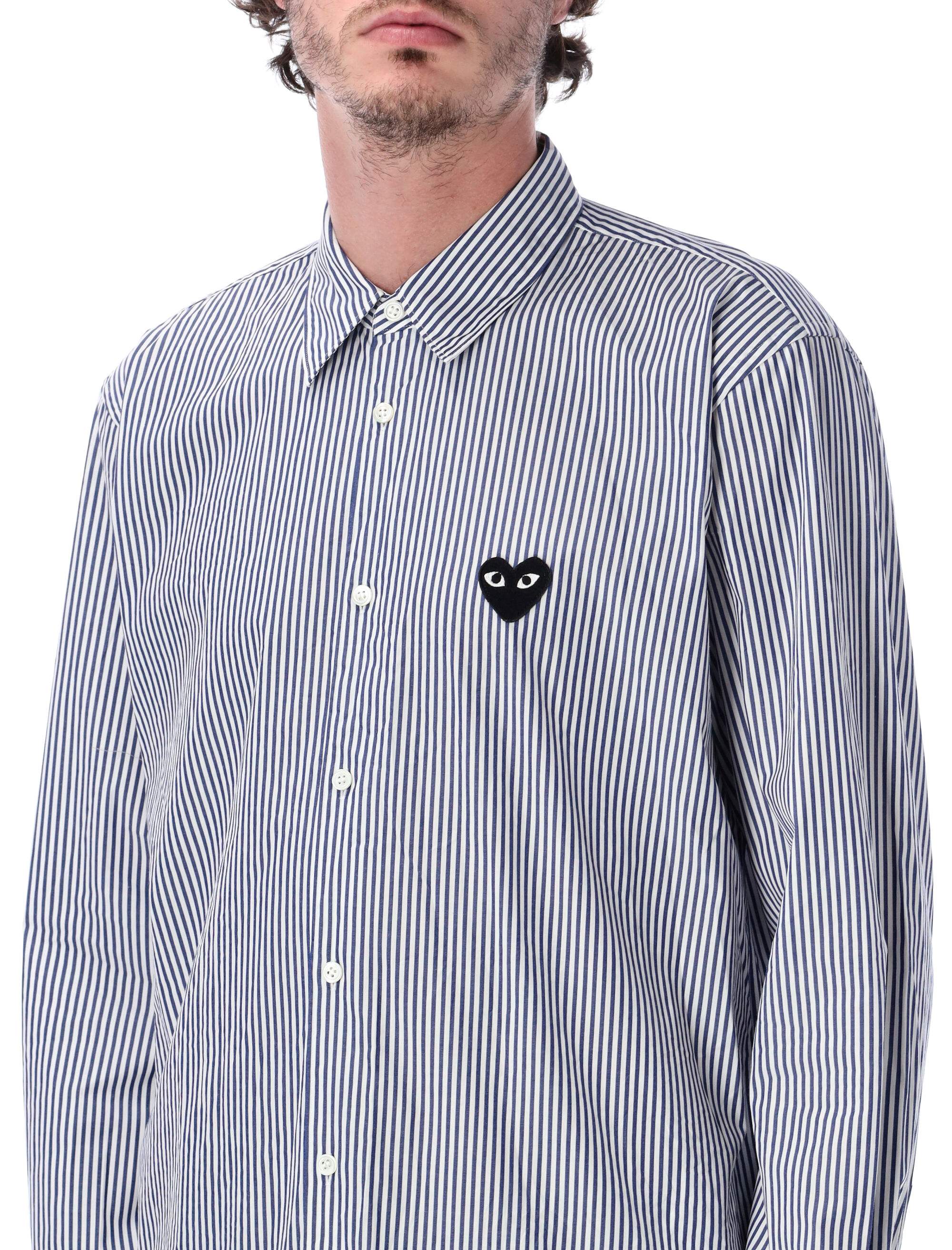 Comme Des Garcons Play Refined Vertical Striped Cotton Shirt - Size L - Image 3