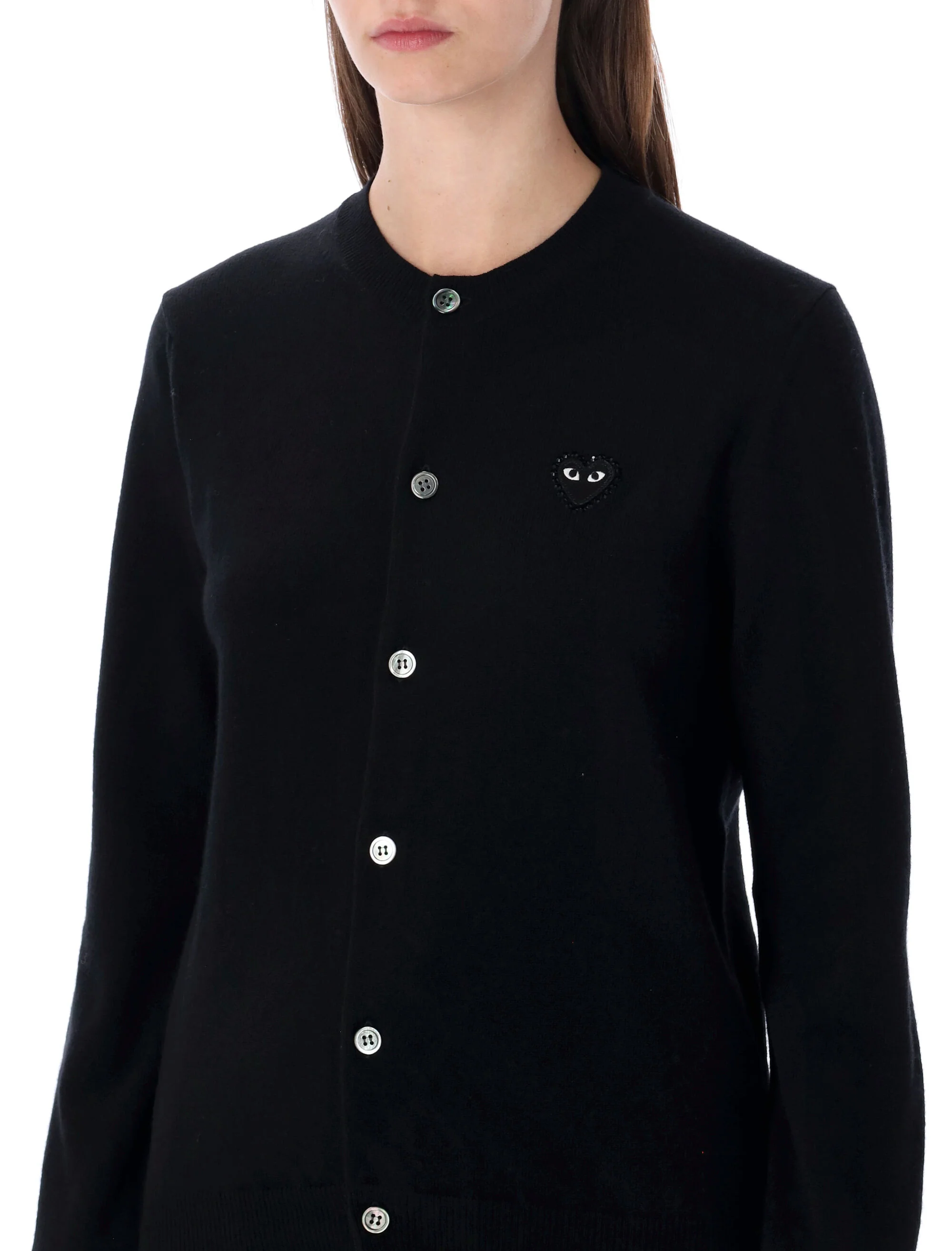 Comme Des Garcons Play Timeless Cardigan with Crystal Heart - Size S - Image 3