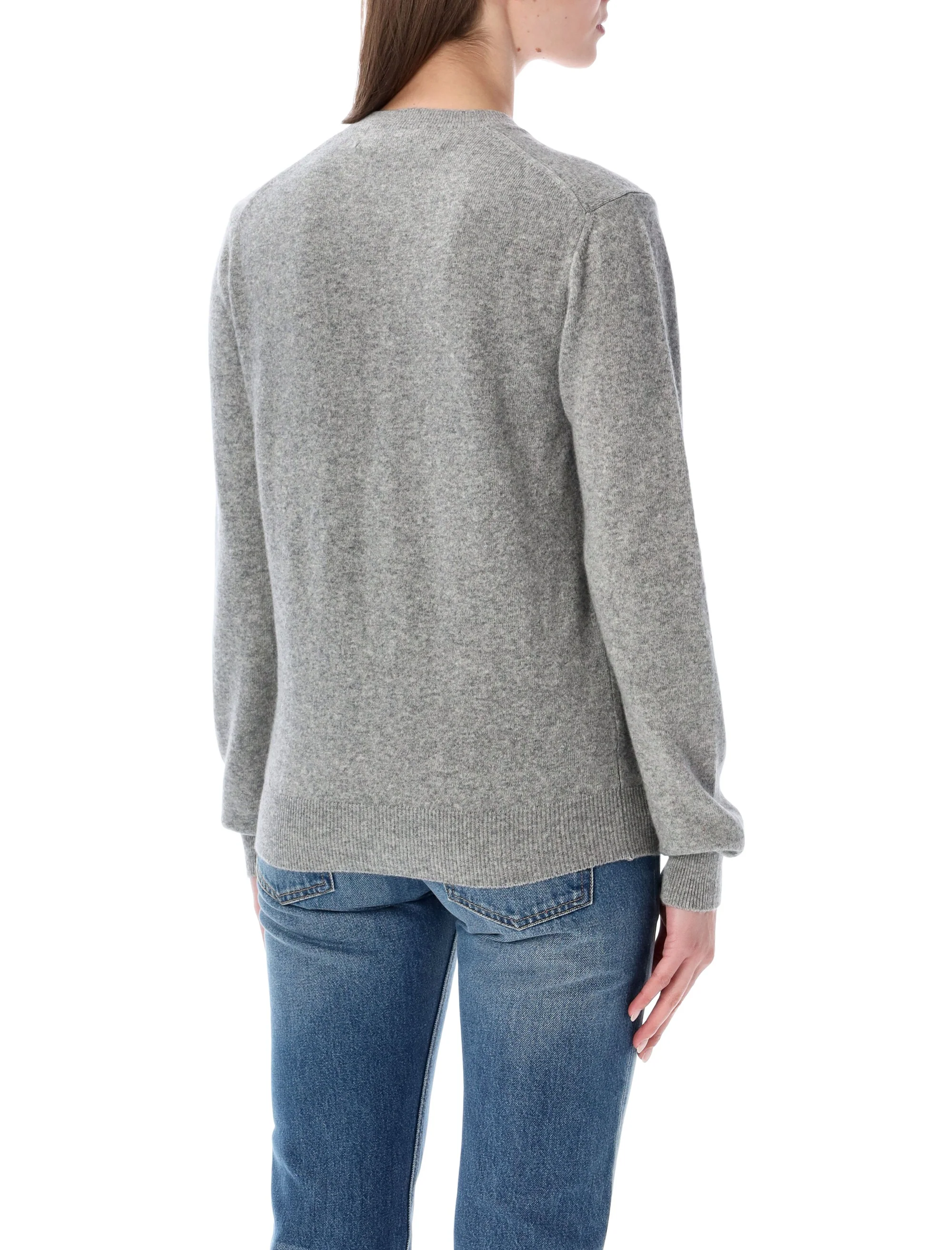Comme Des Garcons Play Timeless Cardigan with Iconic Patch - Woman - Image 2