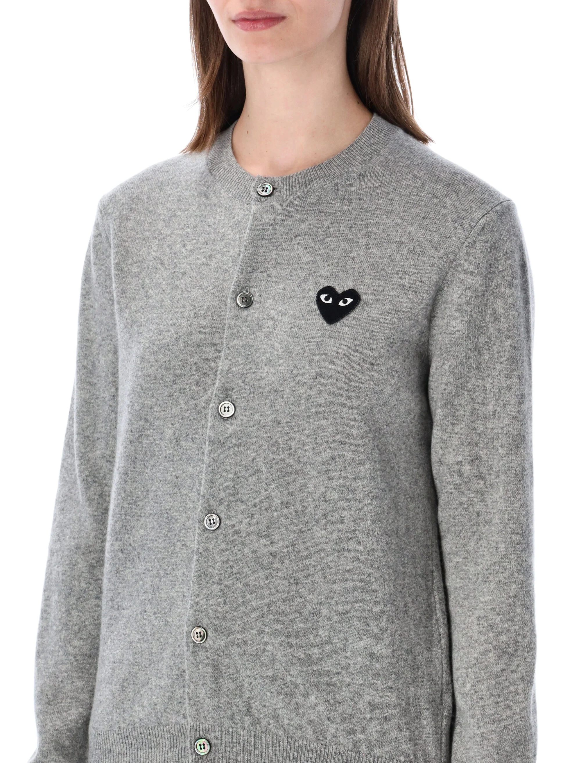 Comme Des Garcons Play Timeless Cardigan with Iconic Patch - Woman - Image 3