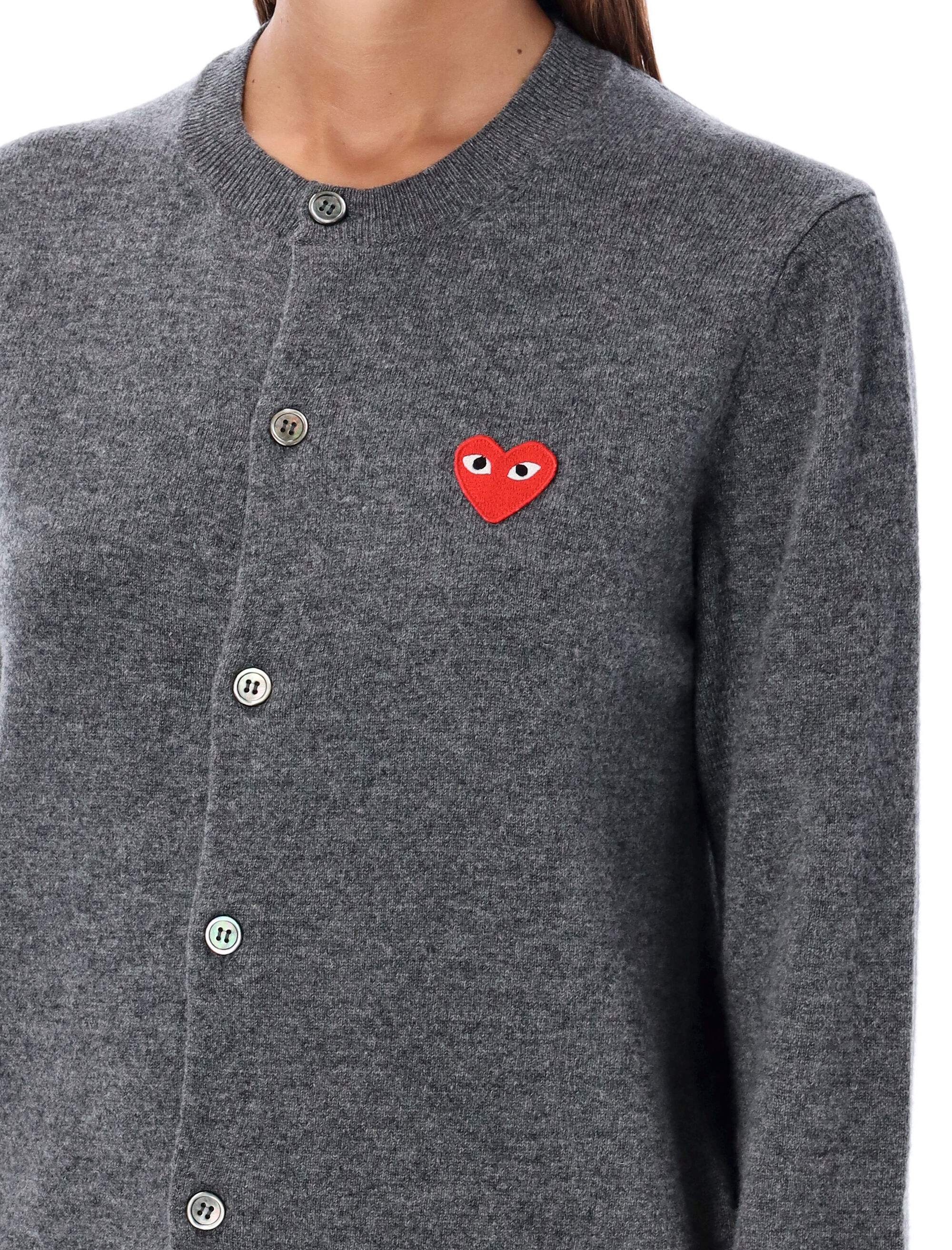 Comme Des Garcons Play Unisex Wool Cardigan with Iconic Heart Logo - Size S - Image 3