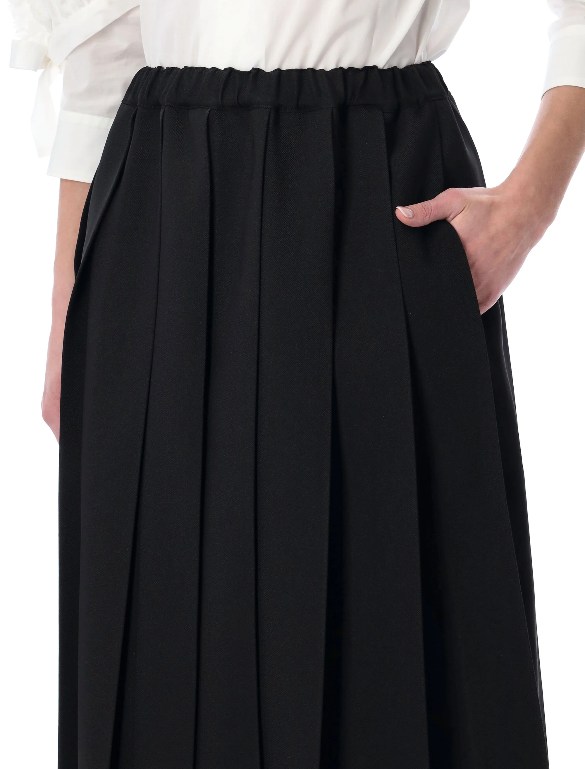 Comme des Garcons Pleated Midi Skirt - Image 3