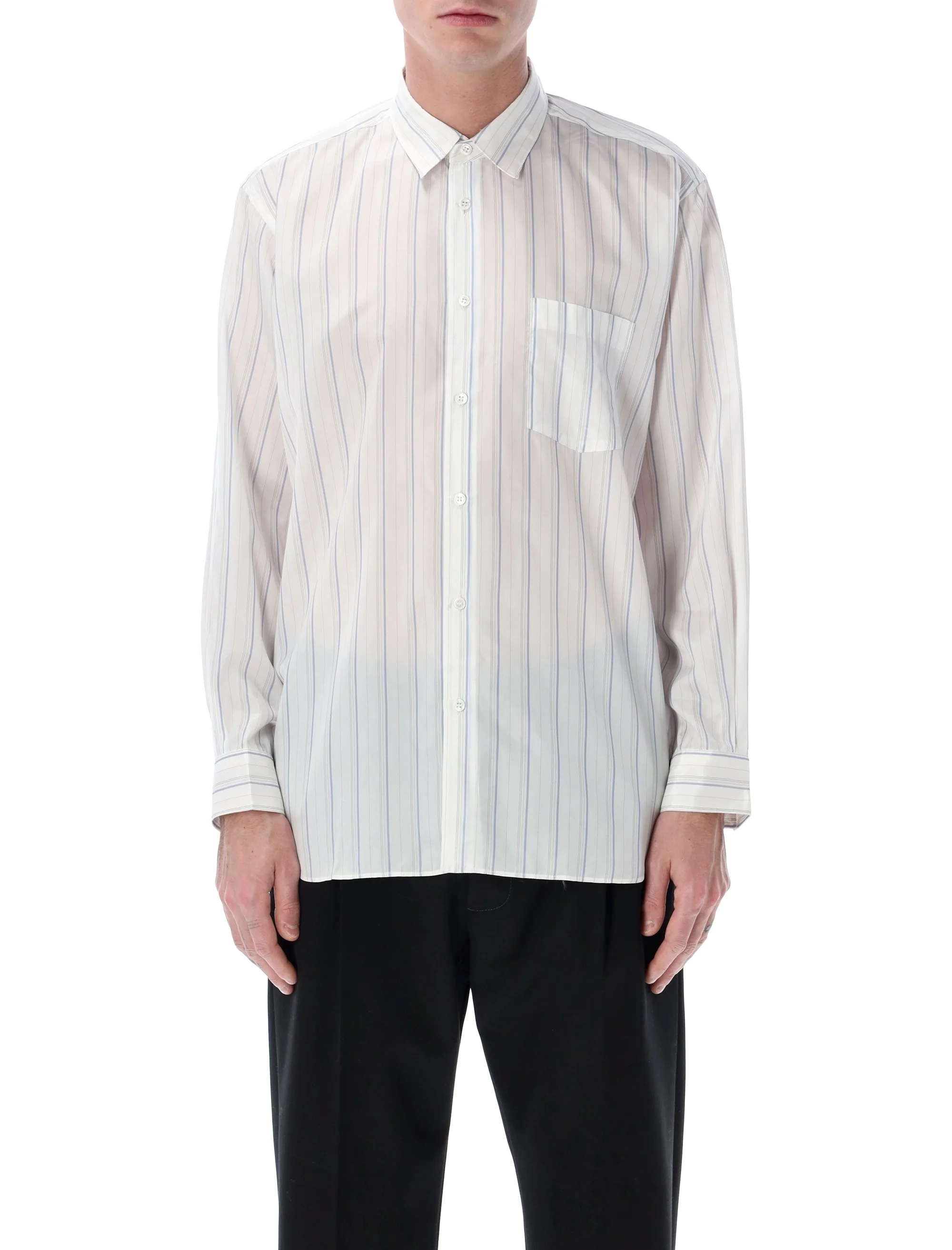 Comme Des Garcons Refined Vertical Stripes Shirt - Size L