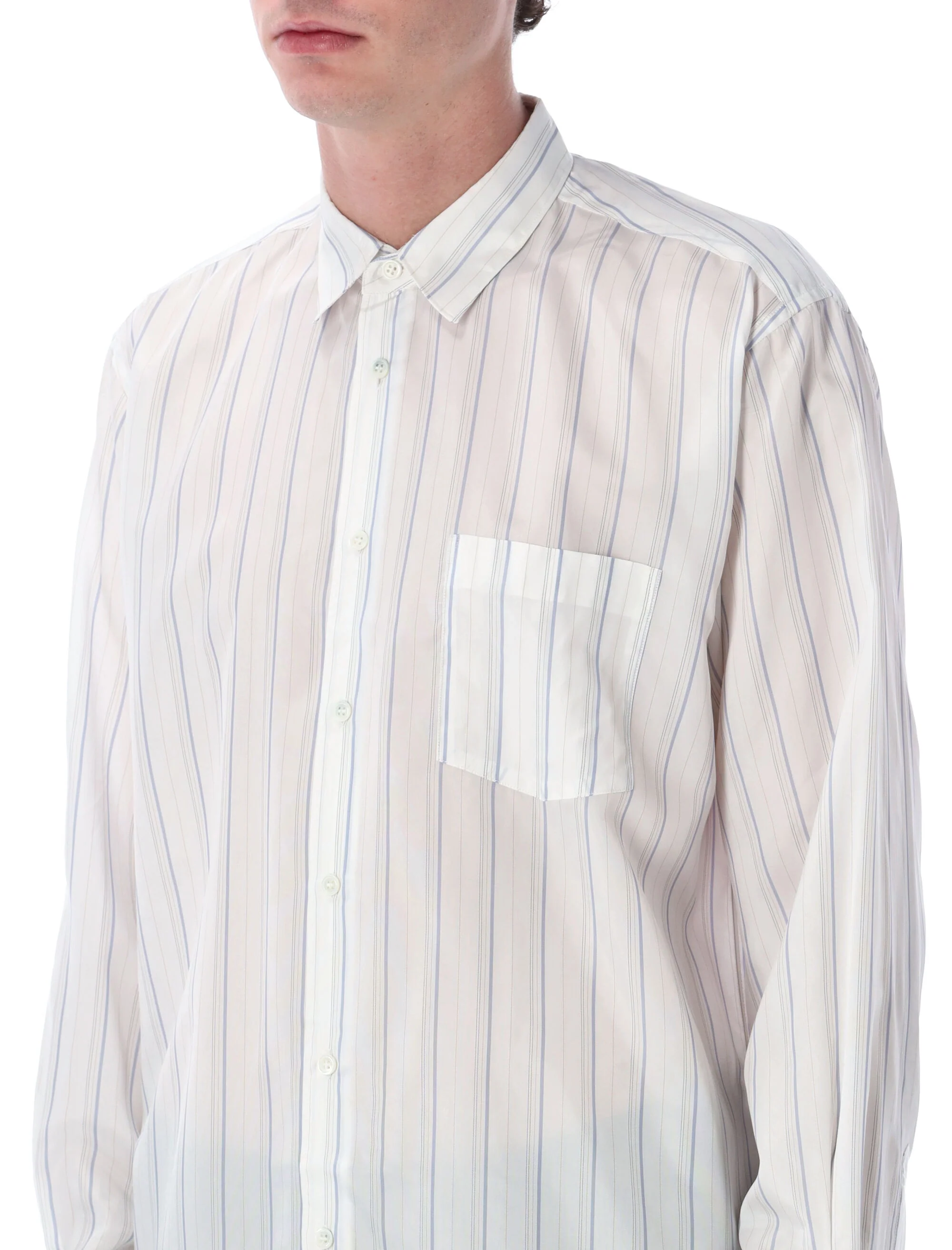 Comme Des Garcons Refined Vertical Stripes Shirt - Size L - Image 3