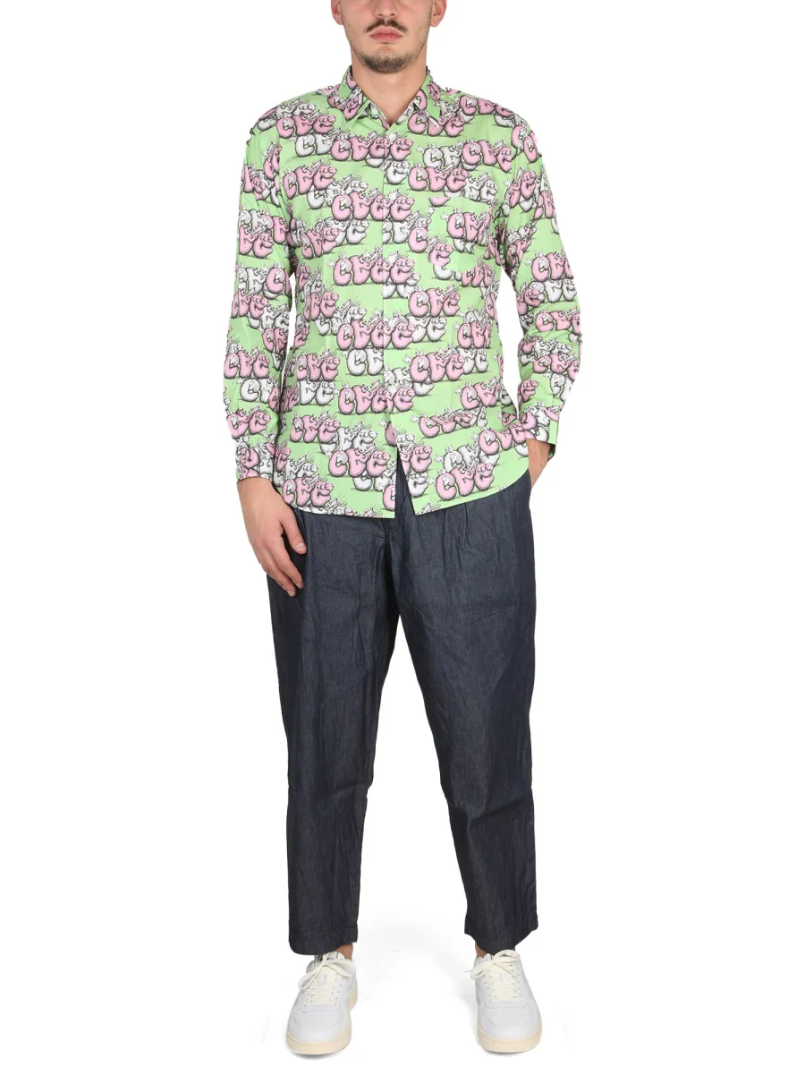Comme Des Garcons Shirt Statement Graphic Shirt with Classic Collar - Image 6