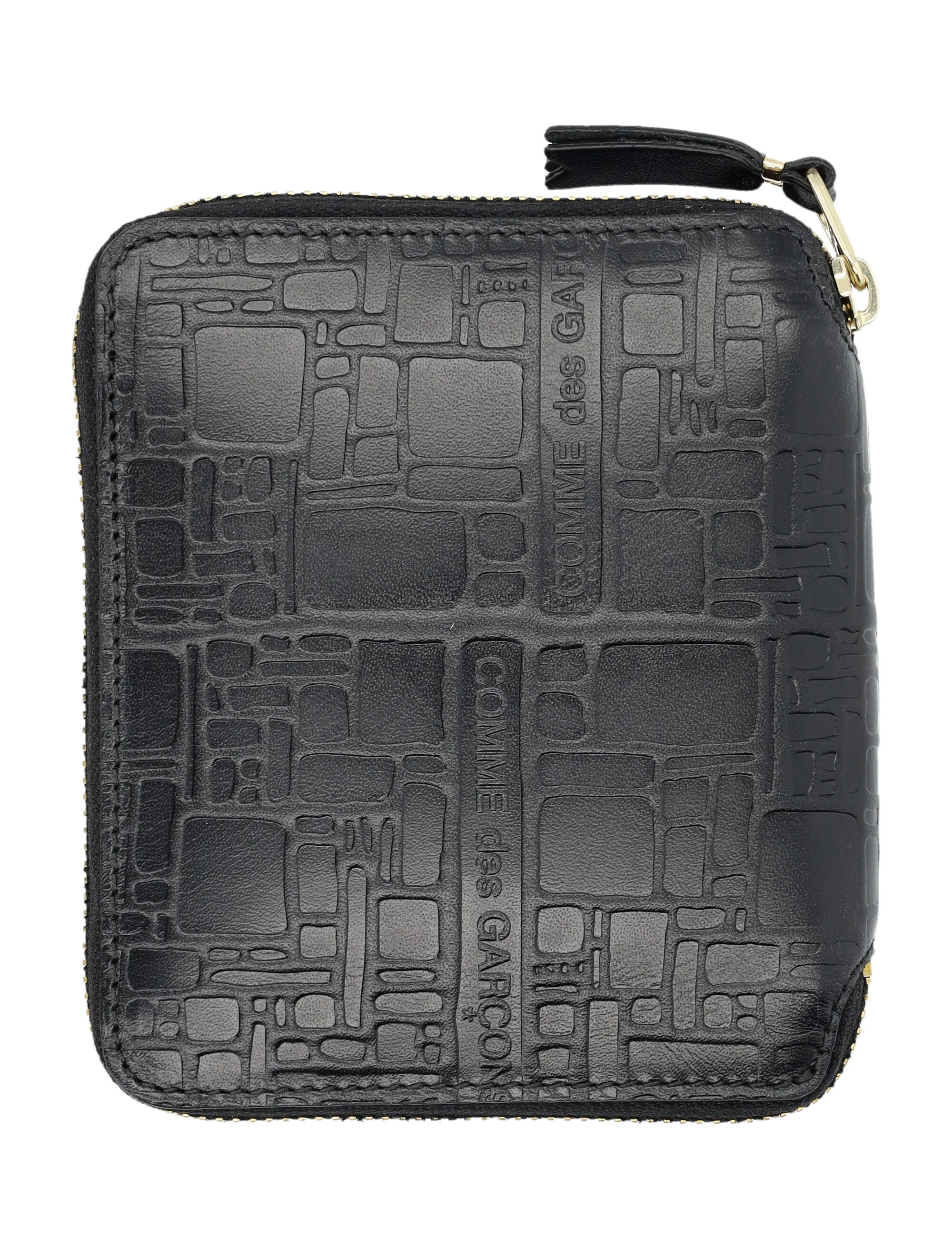 Comme Des Garcons Wallet Mini Zip-Around Wallet with Embossed Leather - Image 2