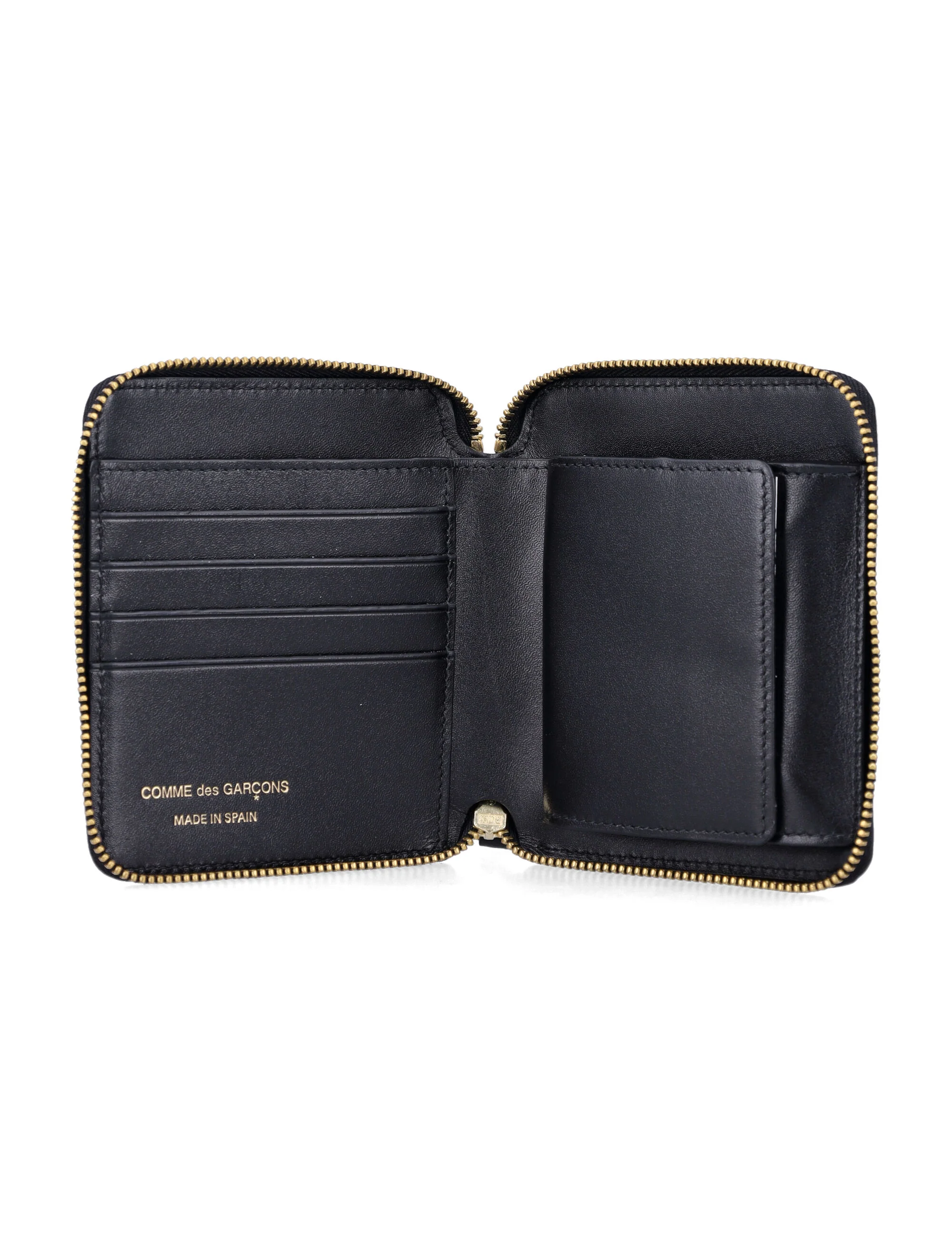 Comme Des Garcons Wallet Mini Zip-Around Wallet with Embossed Leather - Image 6