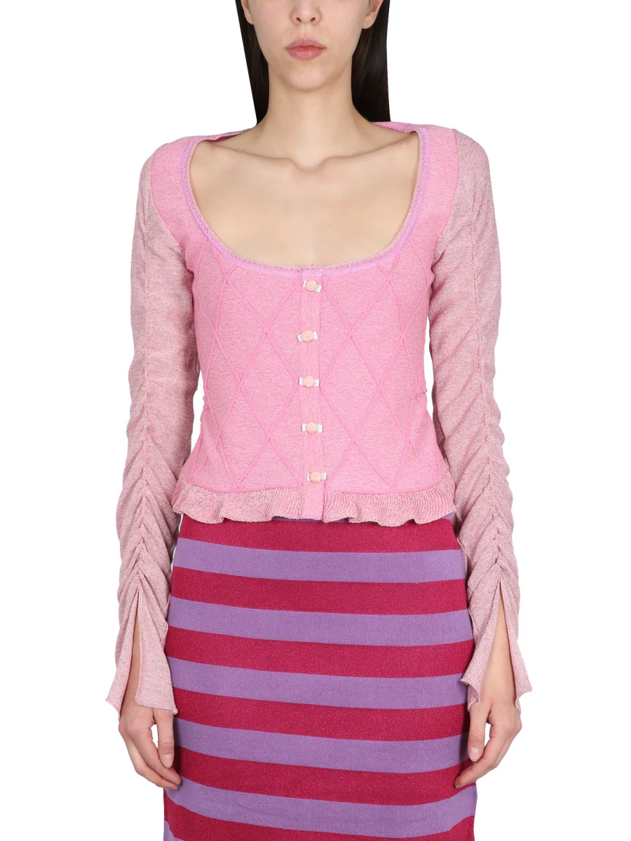 CORMIO Cardigan with Ruffled Sleeve