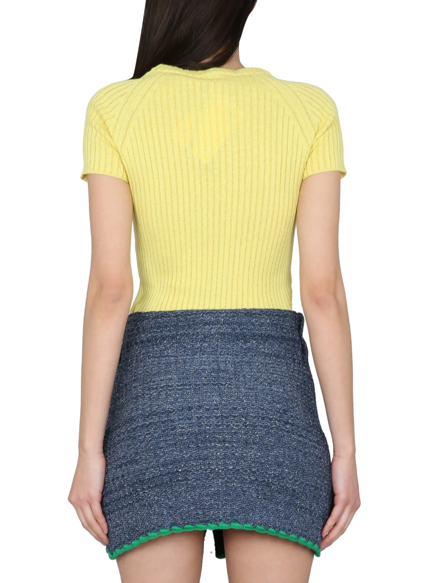 CORMIO Flower-embroidered Knitted T-shirt - Image 3