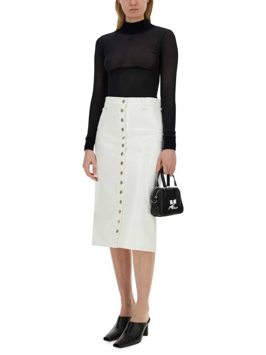 COURREGES Buttoned Mini Skirt - Image 2