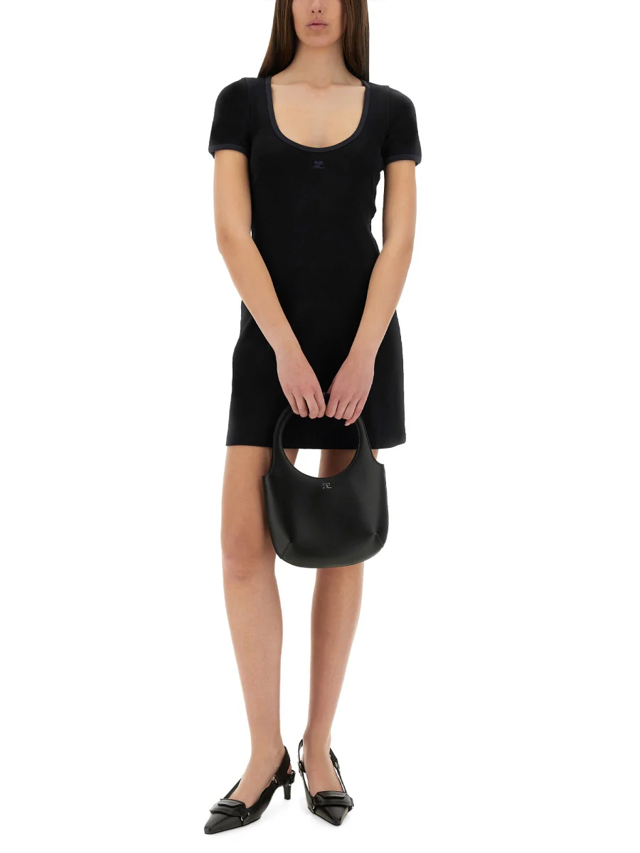COURREGES Cotton Short Sleeves Mini Dress - Image 6