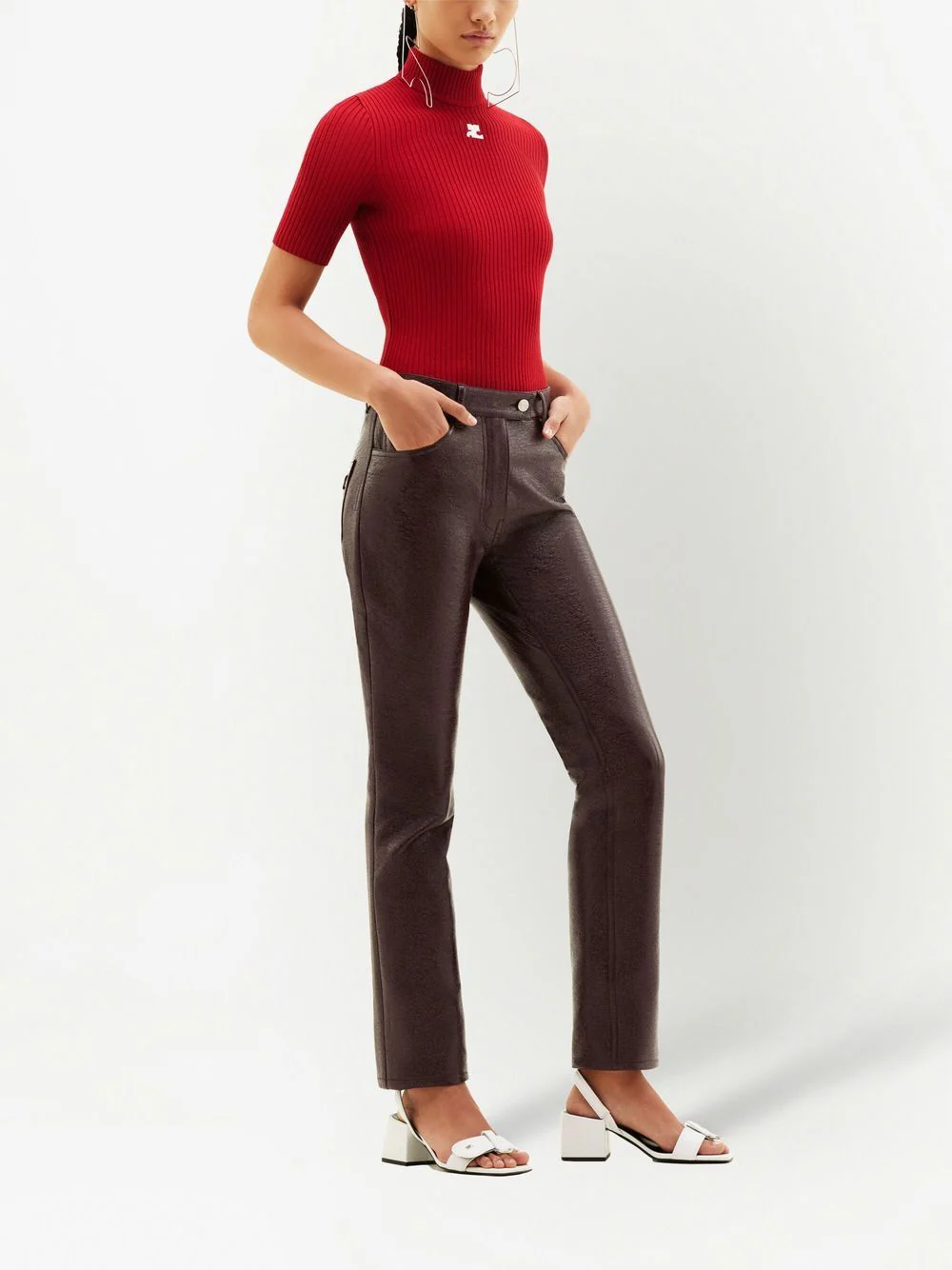 Courreges COURREGÈS REEDITION SHORT SLEEVES RIB KNIT SWEATER - Image 7