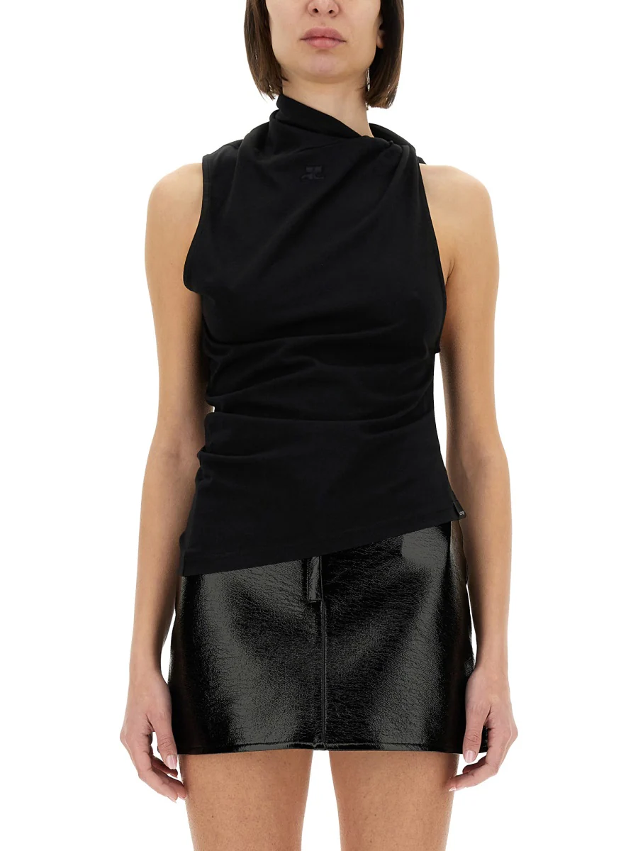 COURREGES Draped Jersey Top