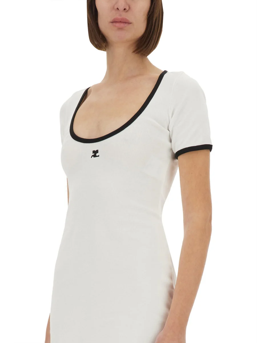 COURREGES Holistic Contrast Logo Dress - Image 4