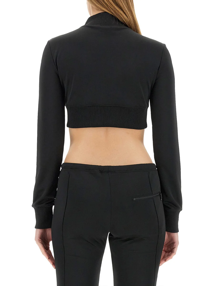 Courreges Logo-embroidered Cropped Zip-up Jacket - Image 3