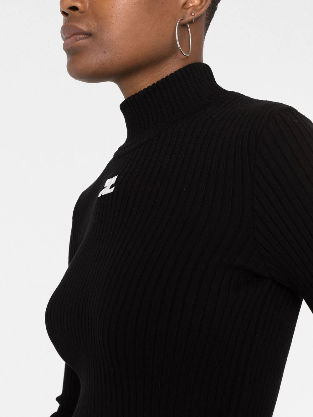 Courrèges Logo Knit Turtle-Neck Sweater (FW25) - Image 2