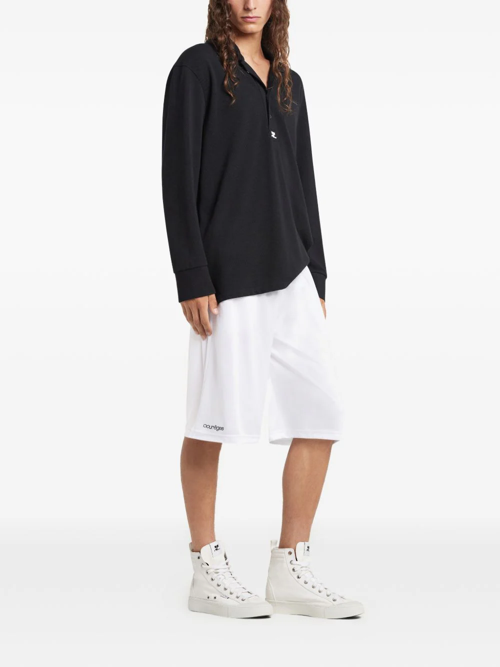 Courrèges Long-sleeve Logo-detail Polo Shirt - Image 3