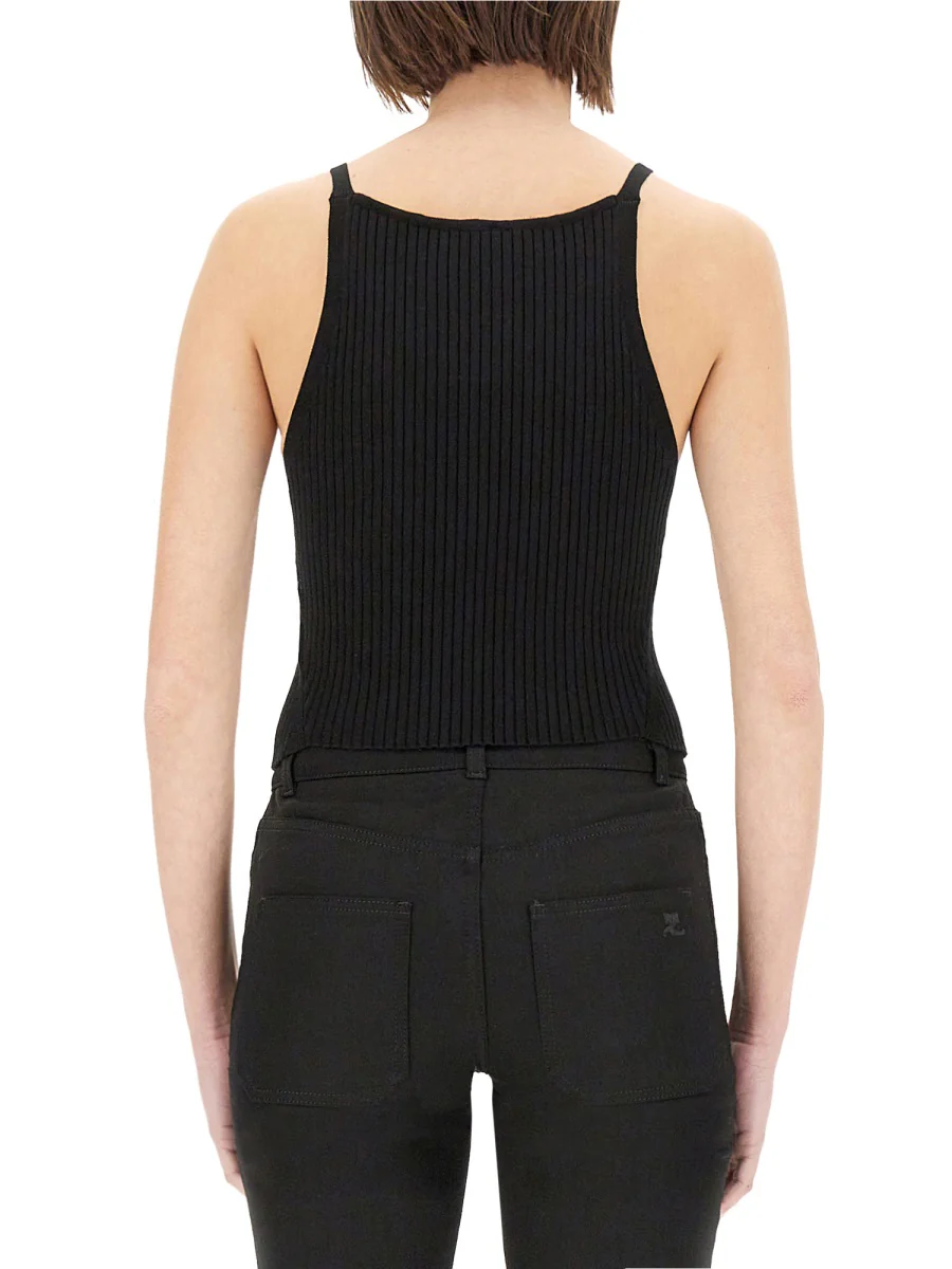 Courreges Ribbed Tank Top - Women's - Image 3