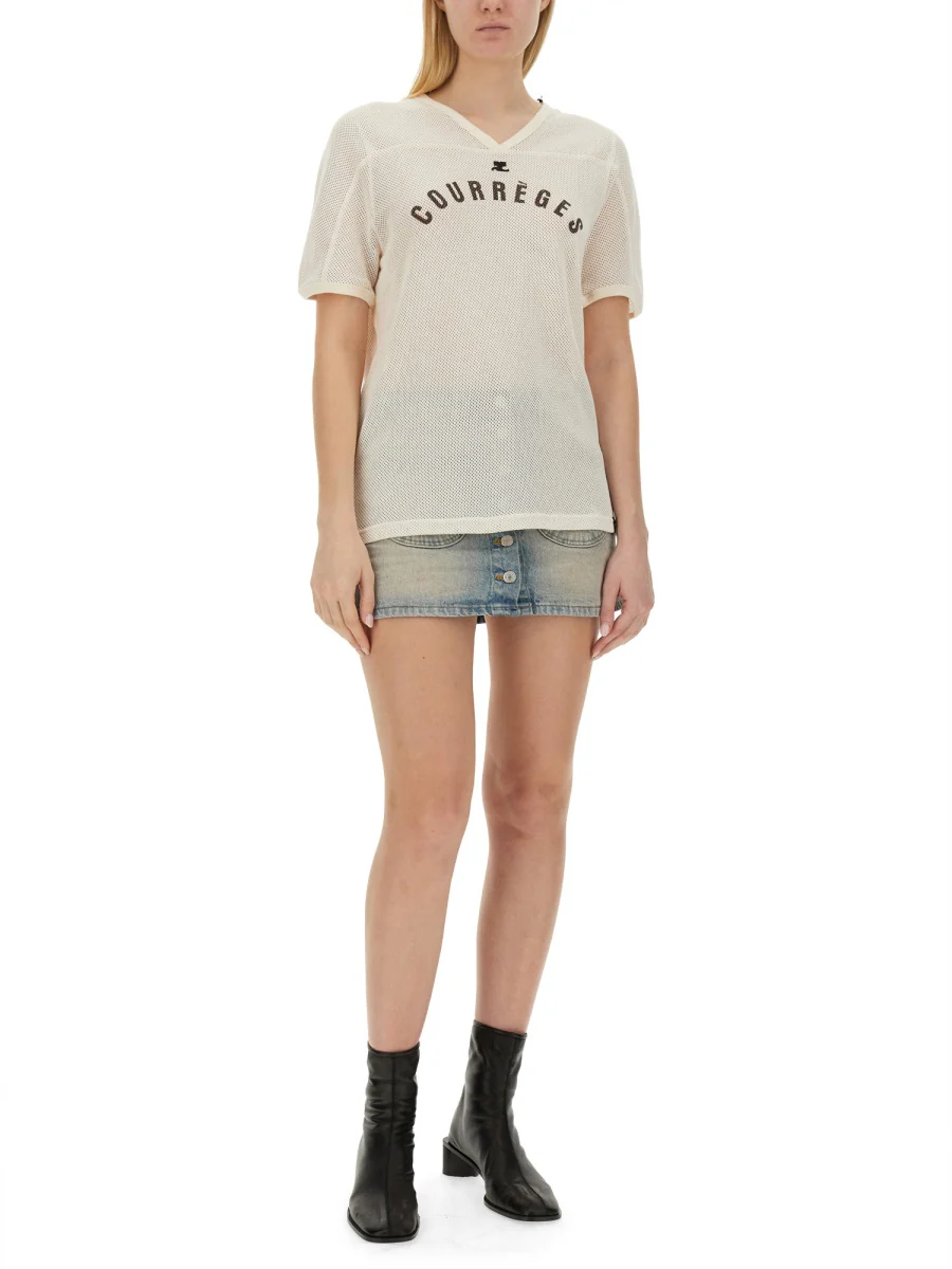 COURREGES T-shirt with Logo - Image 2